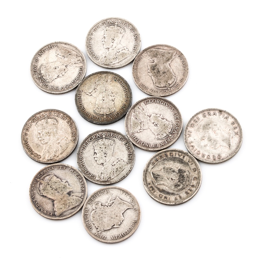 Group of 54 Canadian Silver Coins