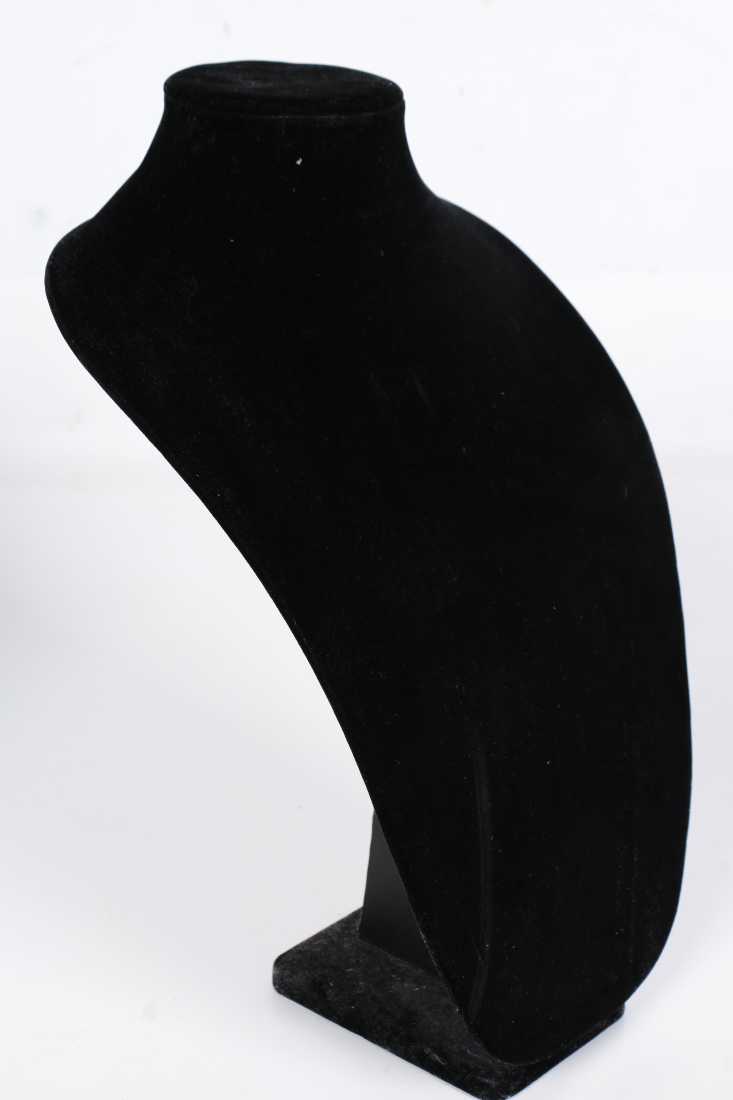 Assorted Black Velvet Necklace Displays and Ring Display