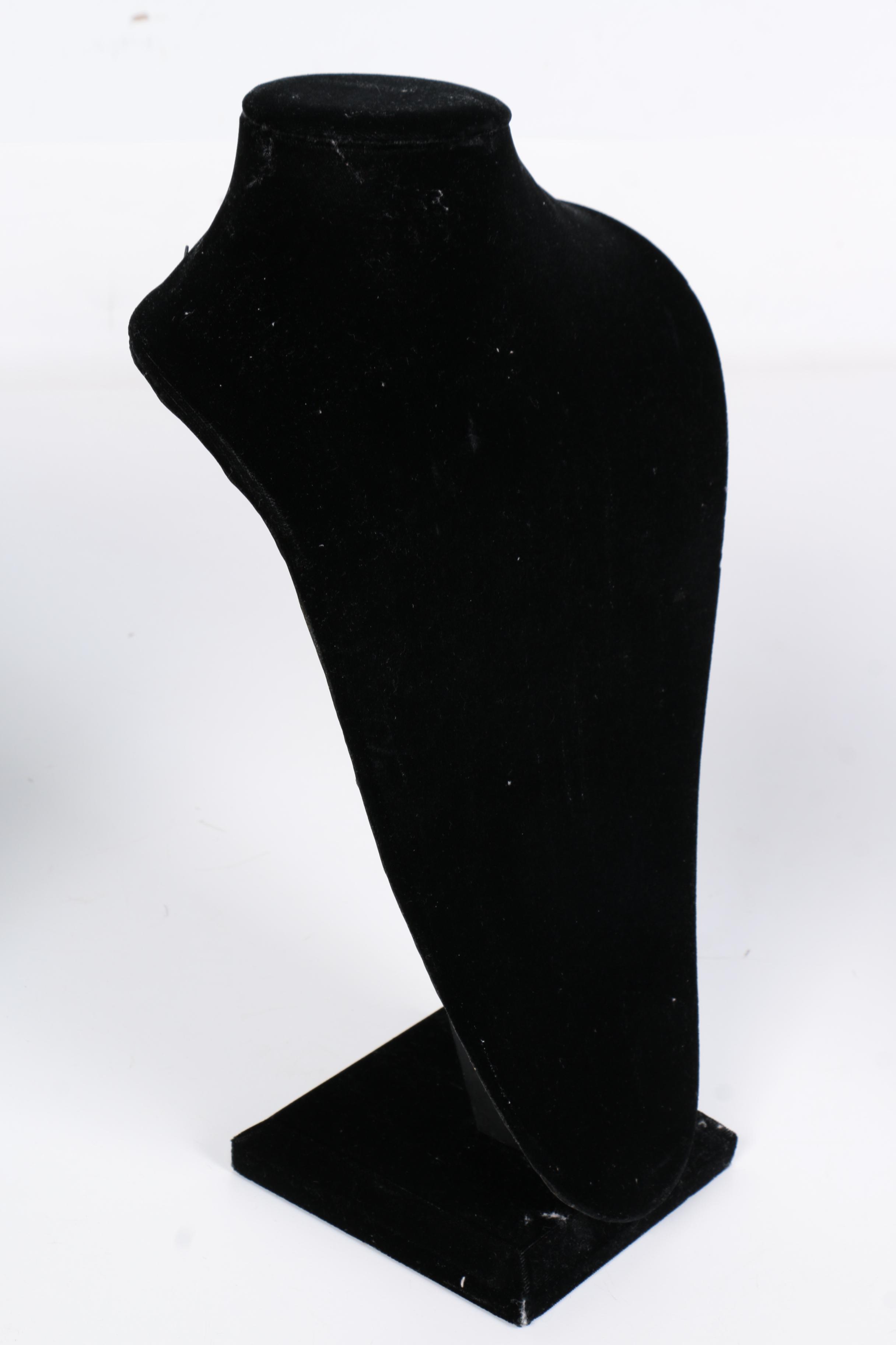 Assorted Black Velvet Necklace Displays and Ring Display