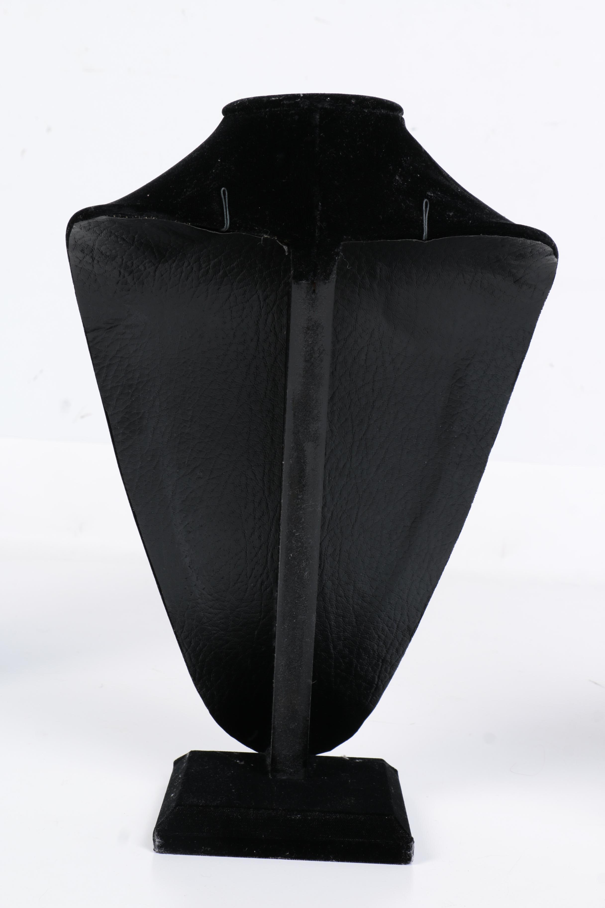 Assorted Black Velvet Necklace Displays and Ring Display