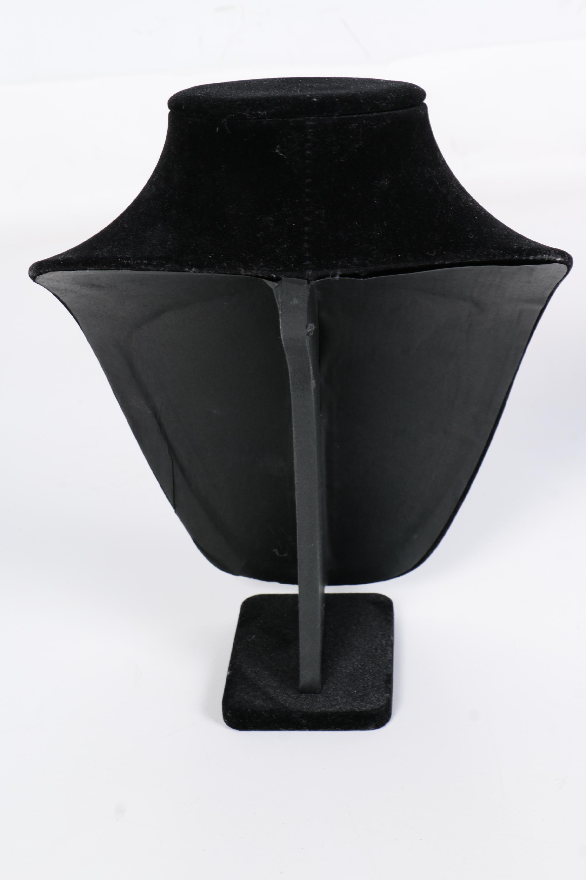 Assorted Black Velvet Necklace Displays and Ring Display