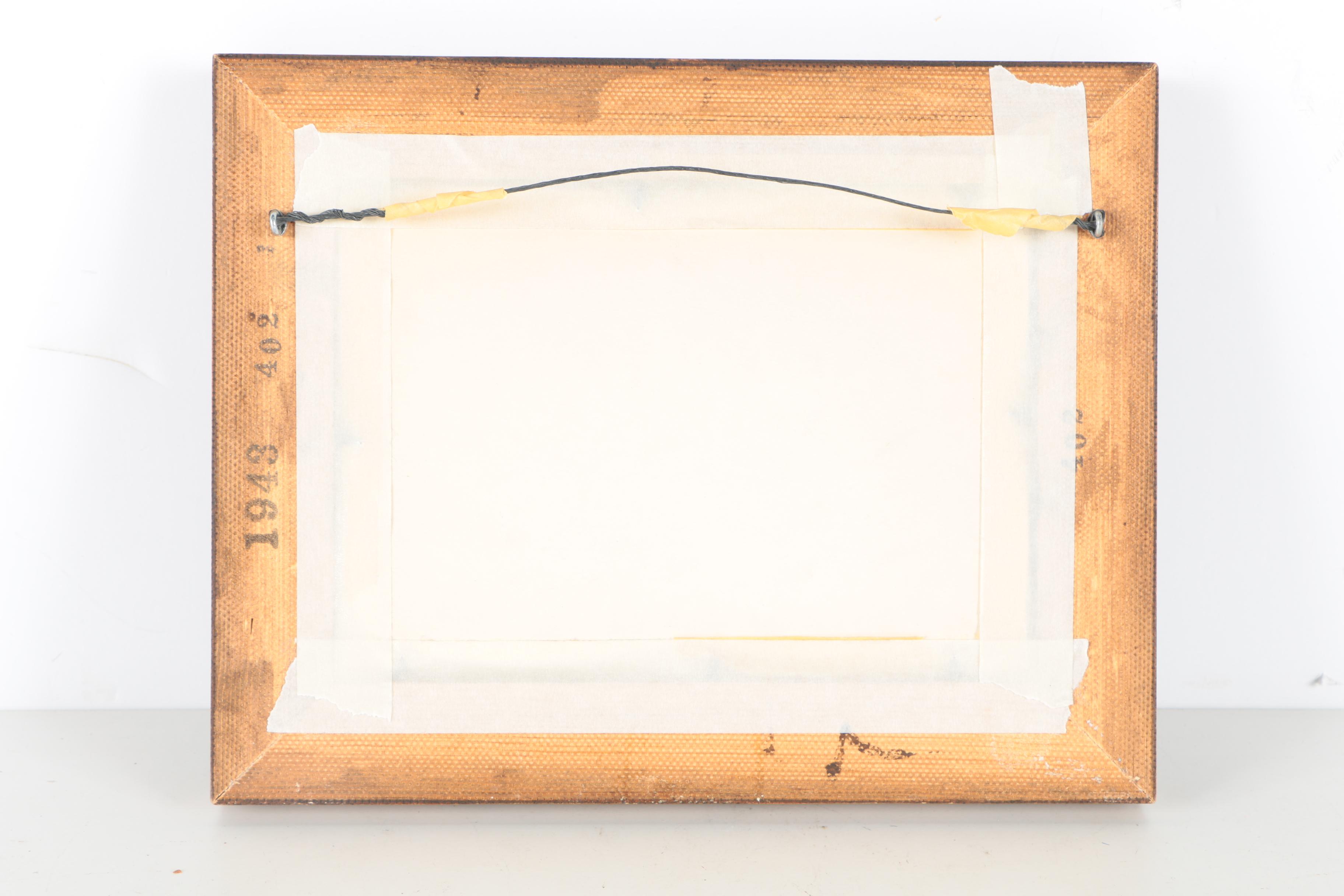 Horton Gouache Landscape with Cardinal