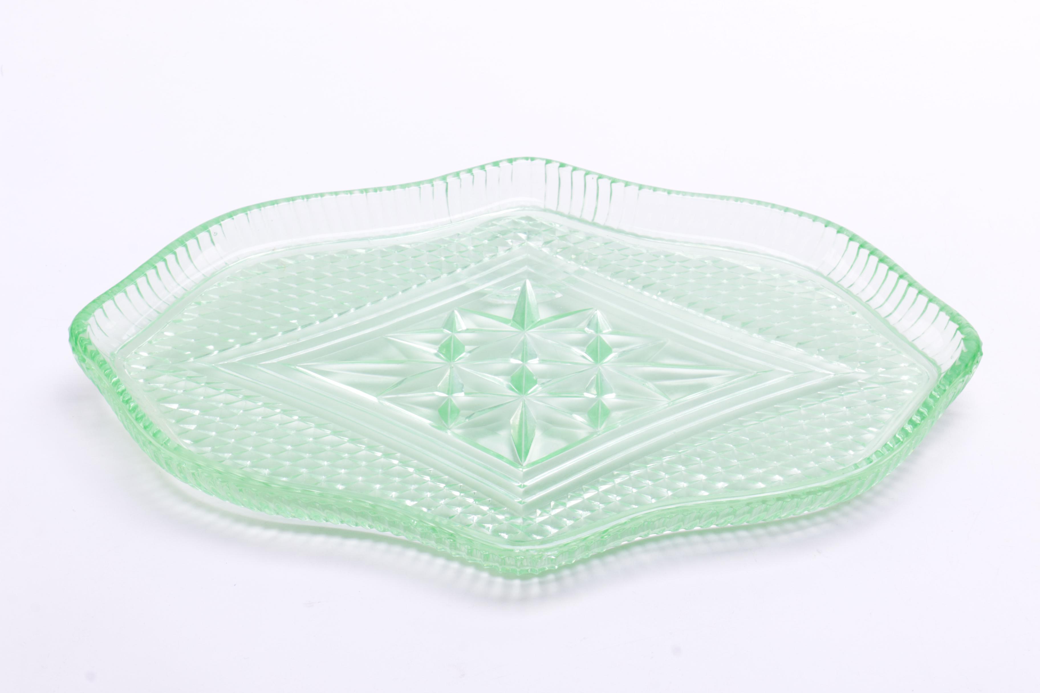 Green Glass Home Decor and Tableware
