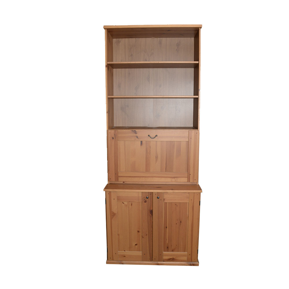Pine Fall-Front Secretary Bookshelf