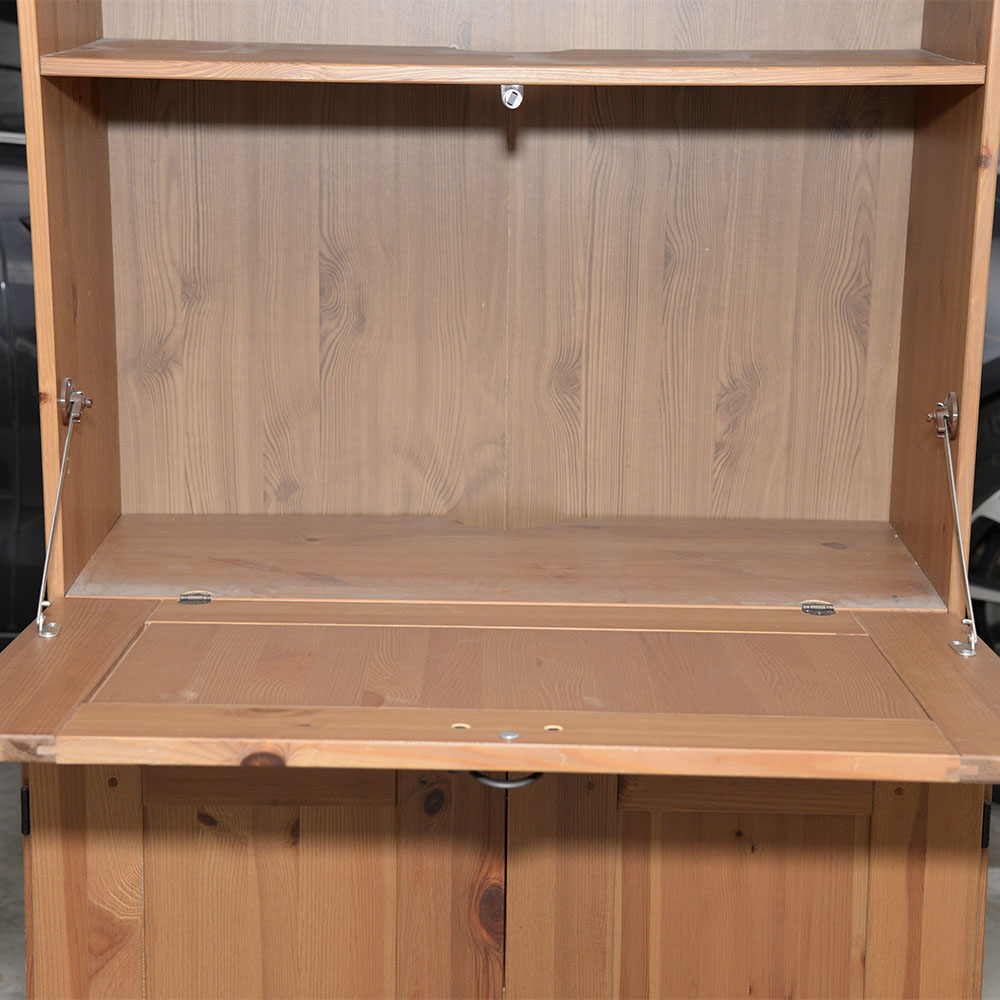 Pine Fall-Front Secretary Bookshelf