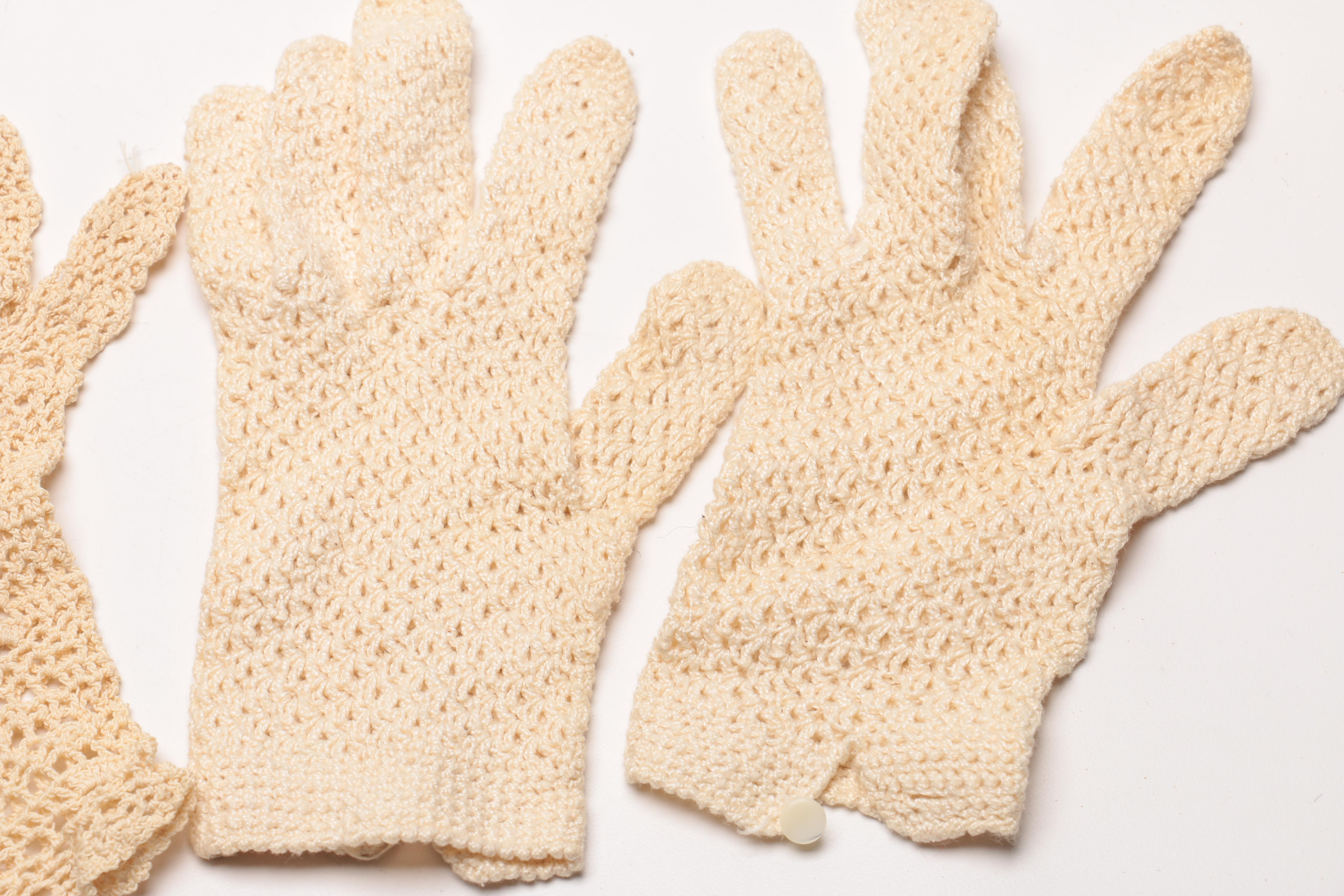 Vintage Embroidered Tapestry Handbag, Gloves and Kerchief