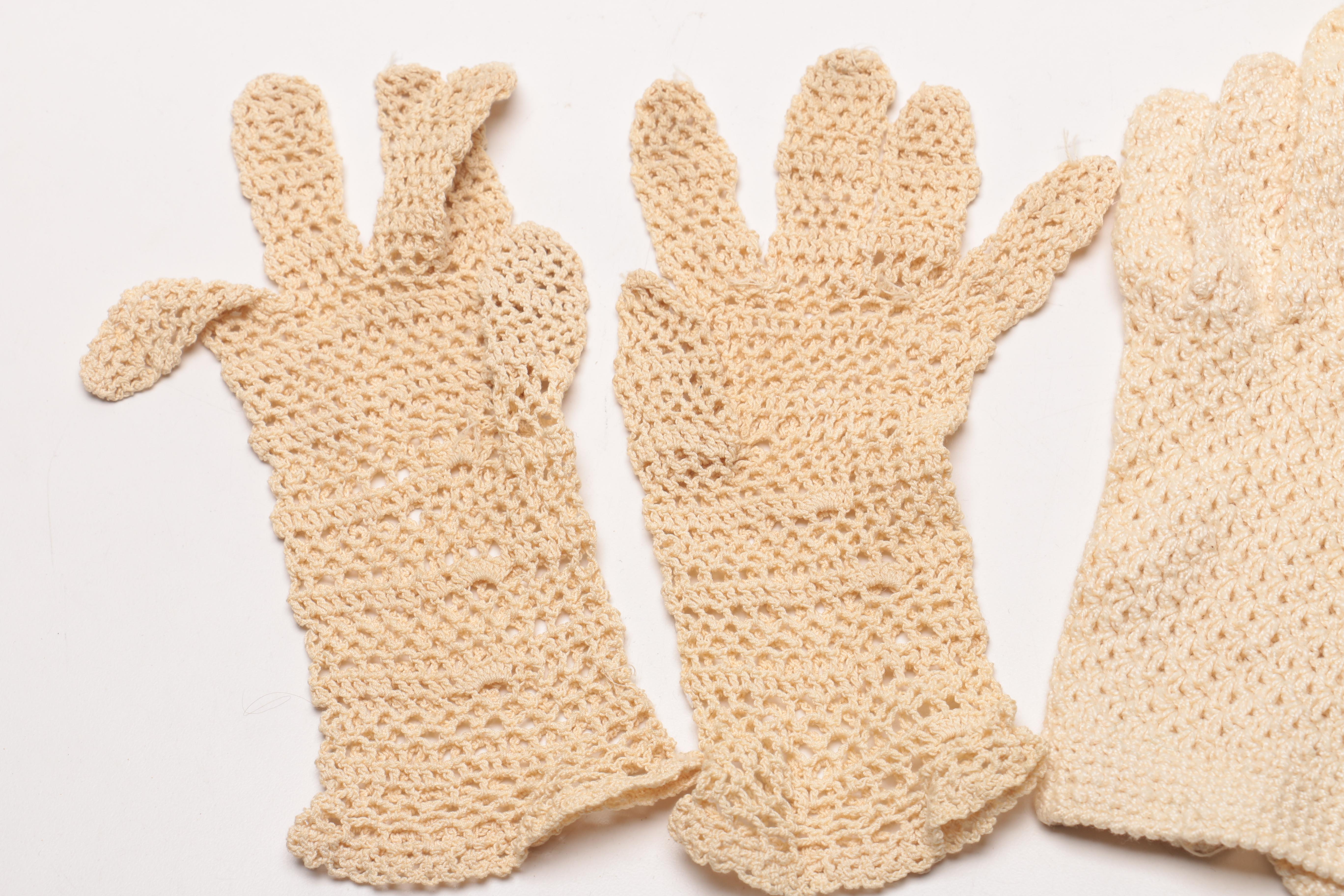 Vintage Embroidered Tapestry Handbag, Gloves and Kerchief