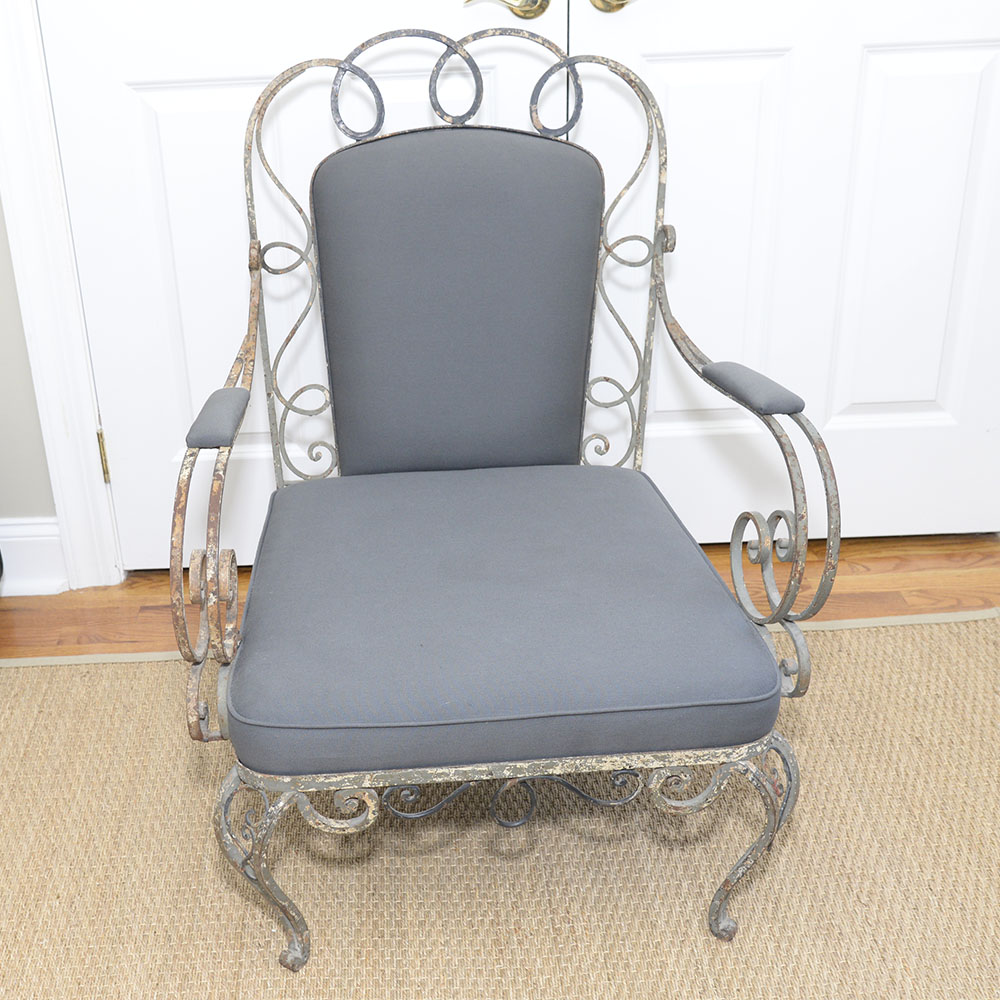 Wrought Iron Louis XV Style Armchair