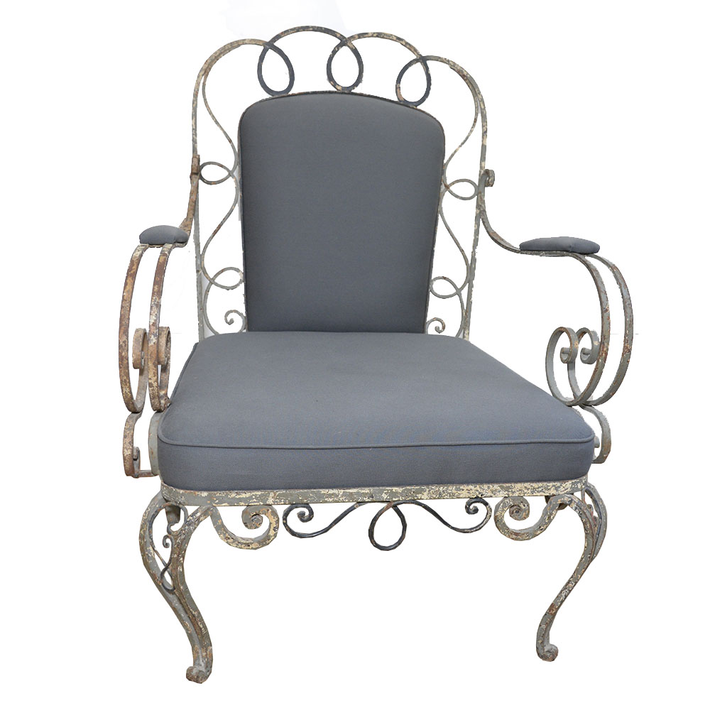 Wrought Iron Louis XV Style Armchair