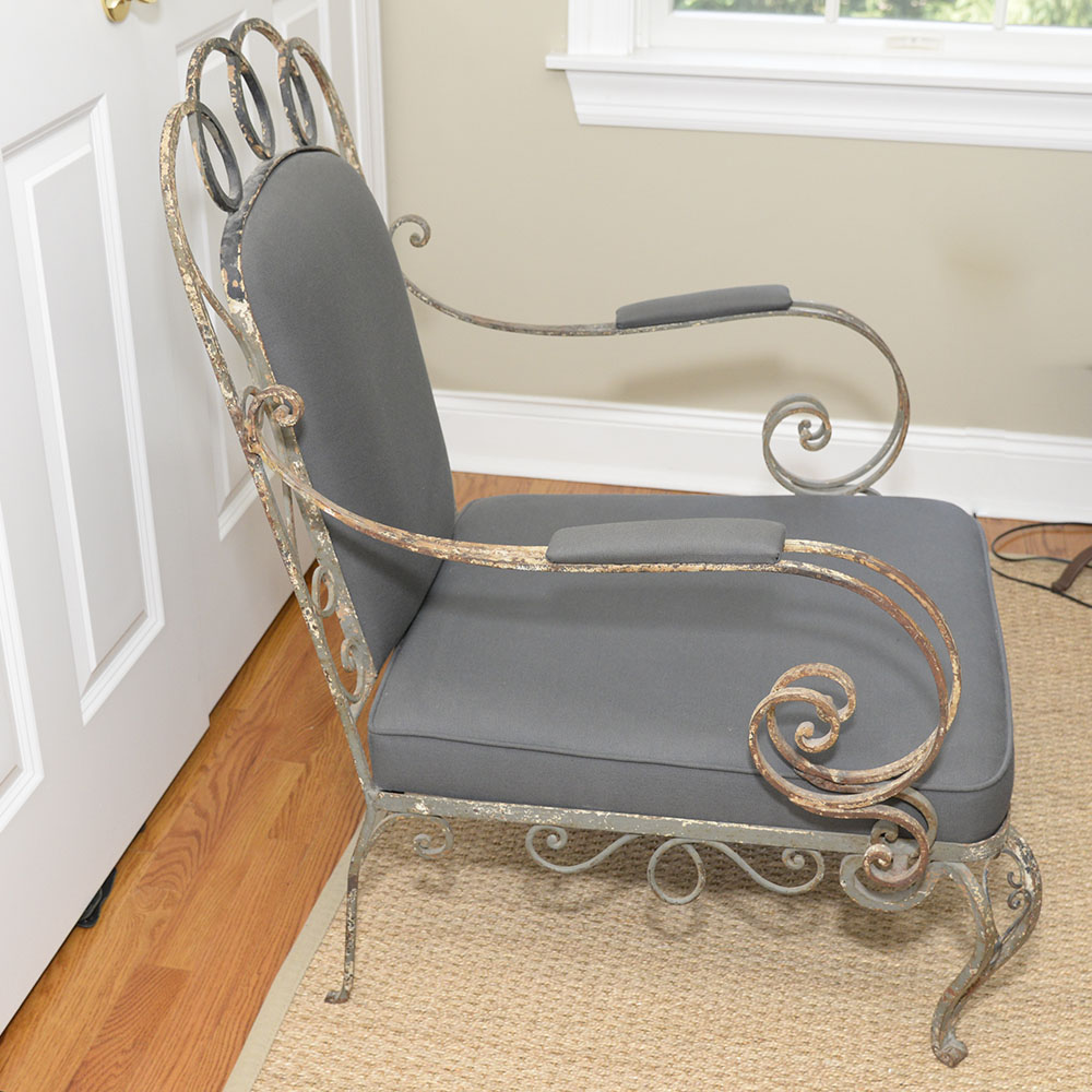 Wrought Iron Louis XV Style Armchair