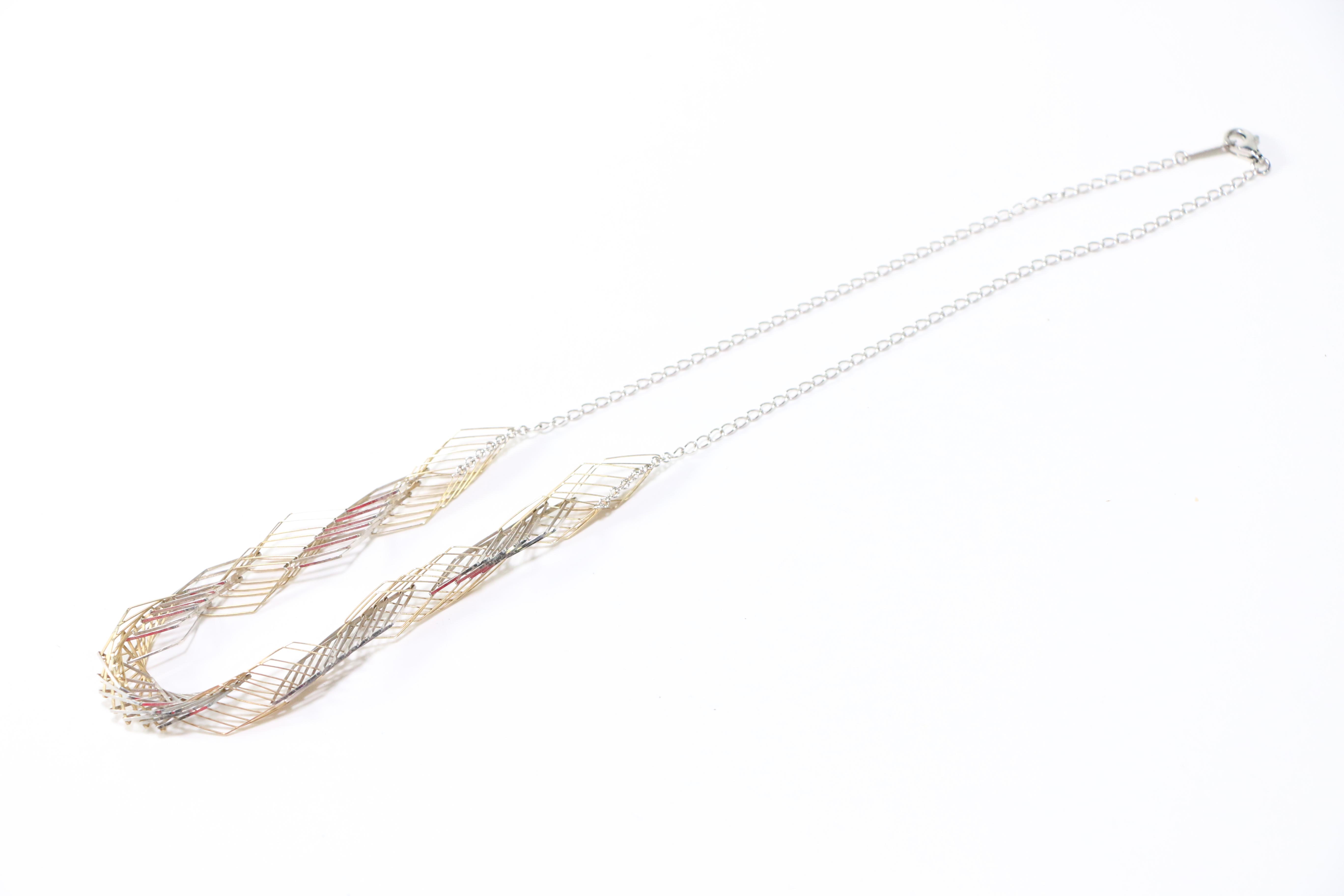 Sterling Silver Necklace and Earring Pair With 10K Gold Accents