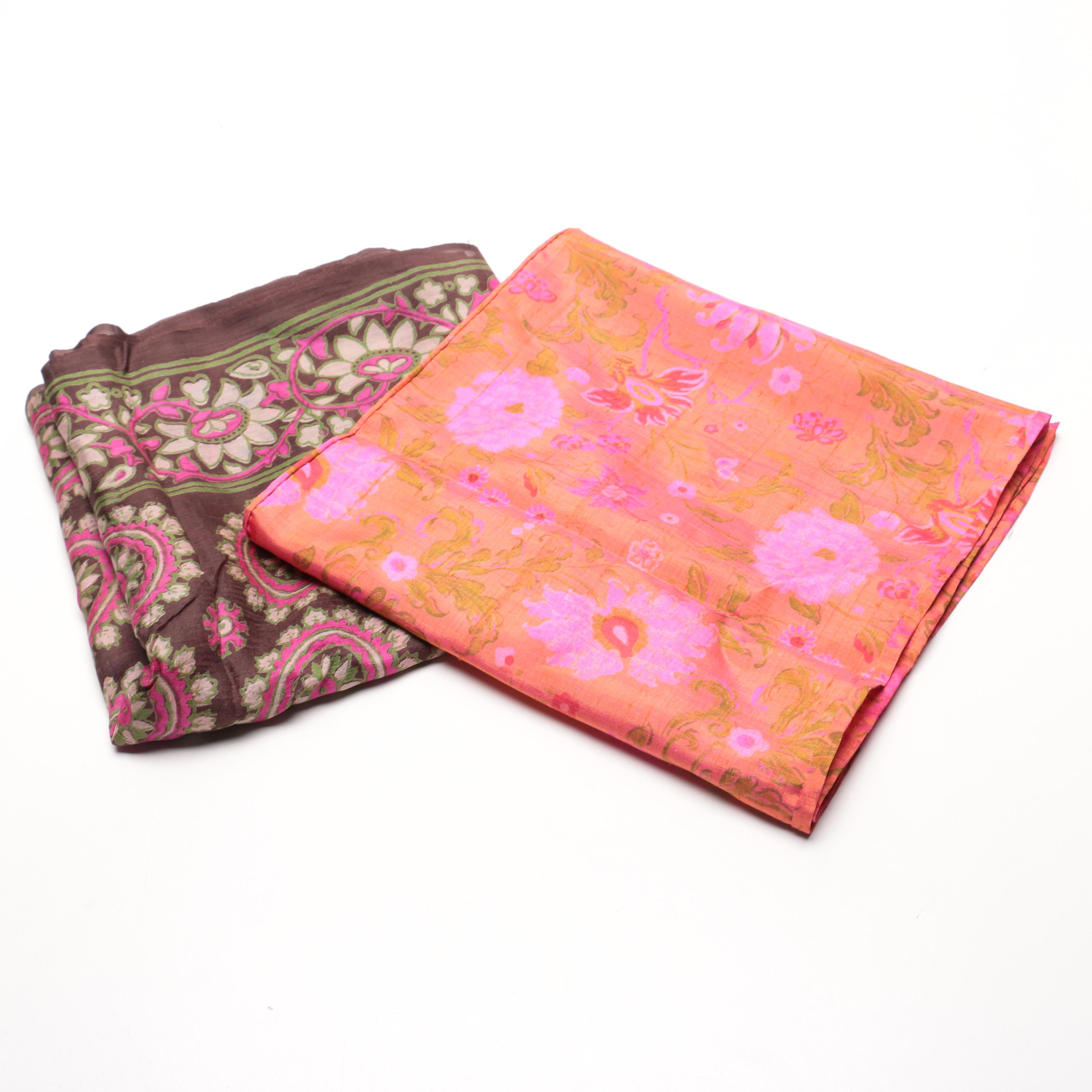 Hand Printed Silk Scarves