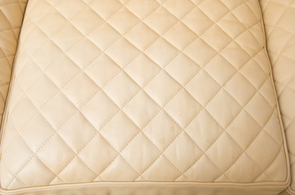 Ivory Leather Sofa by Hancock & Moore