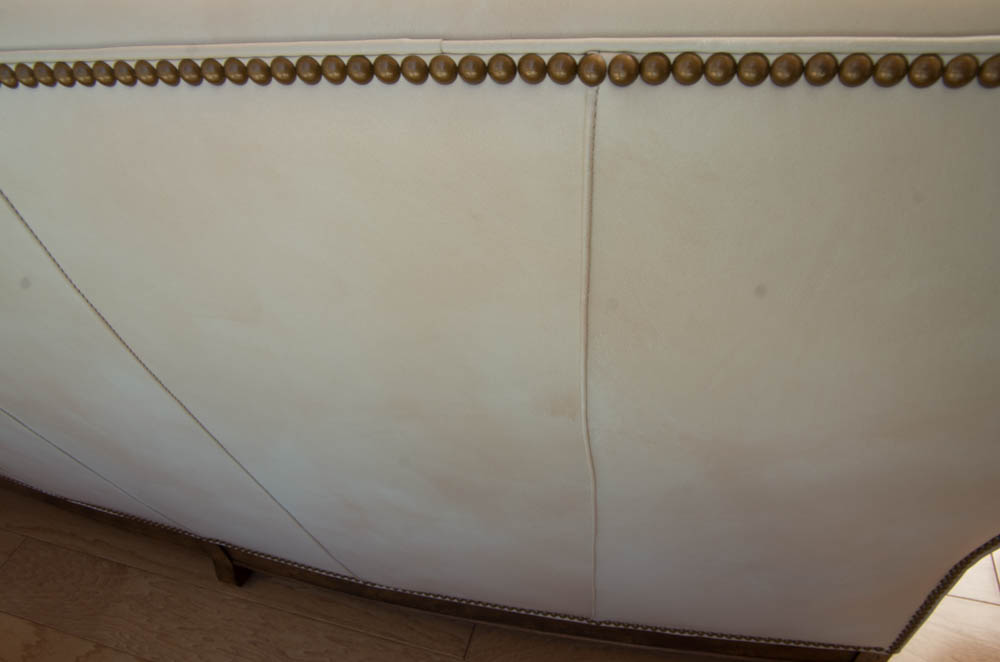 Ivory Leather Sofa by Hancock & Moore