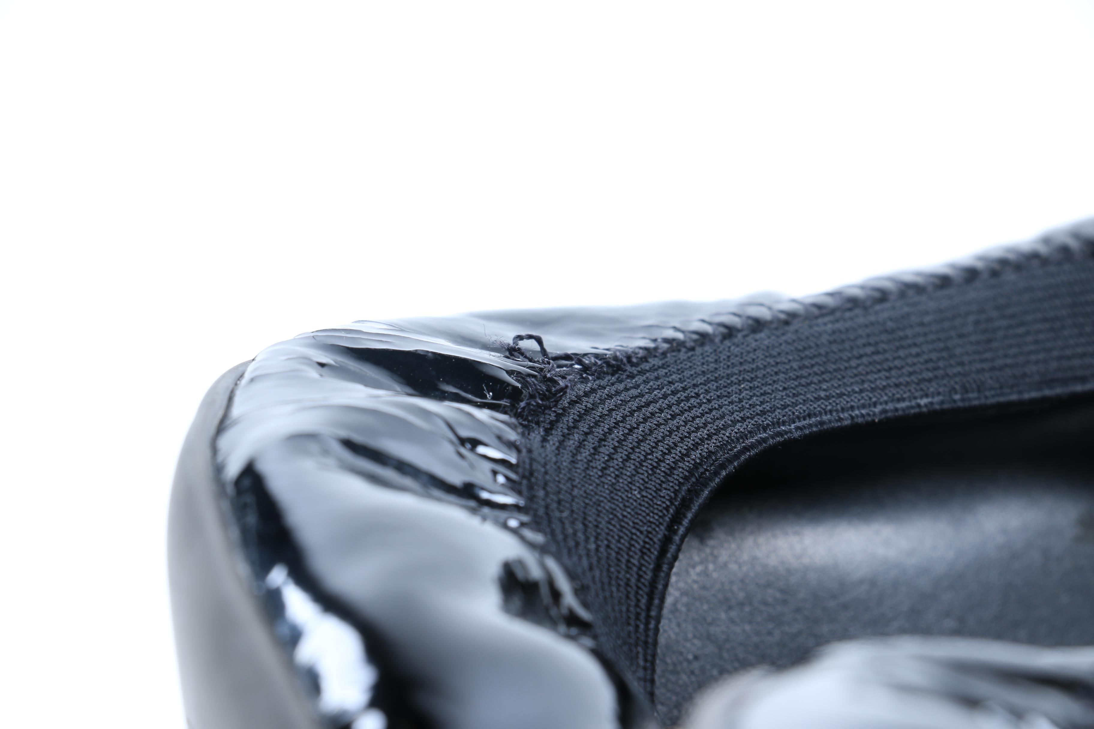 Pair of Tory Burch Black Patent Leather Wedges