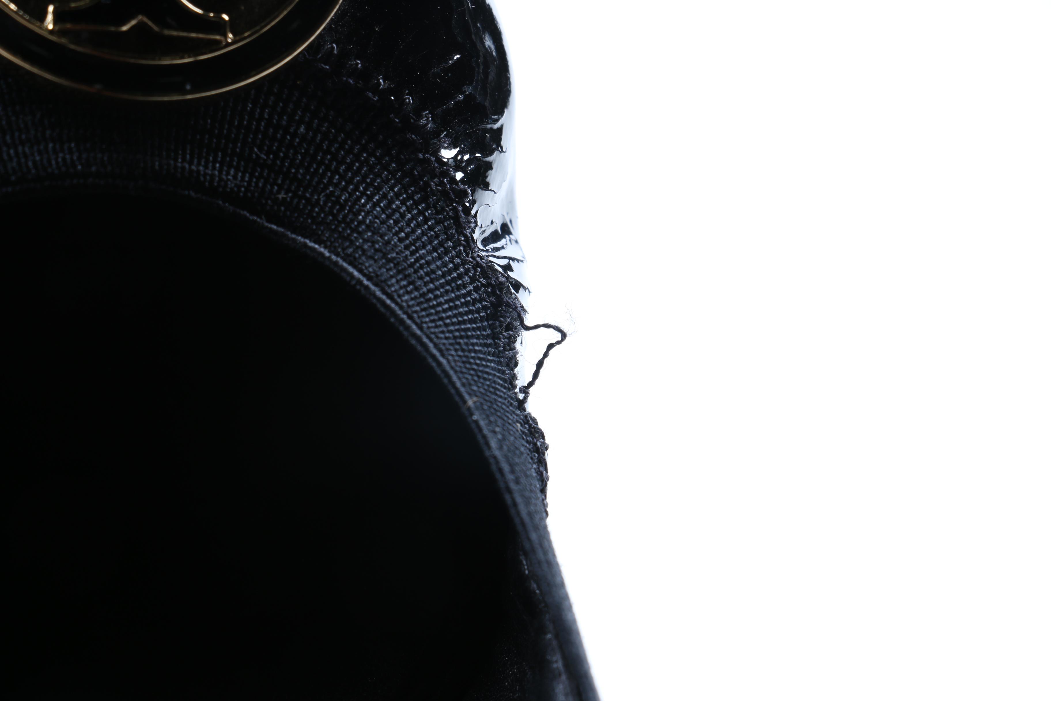 Pair of Tory Burch Black Patent Leather Wedges