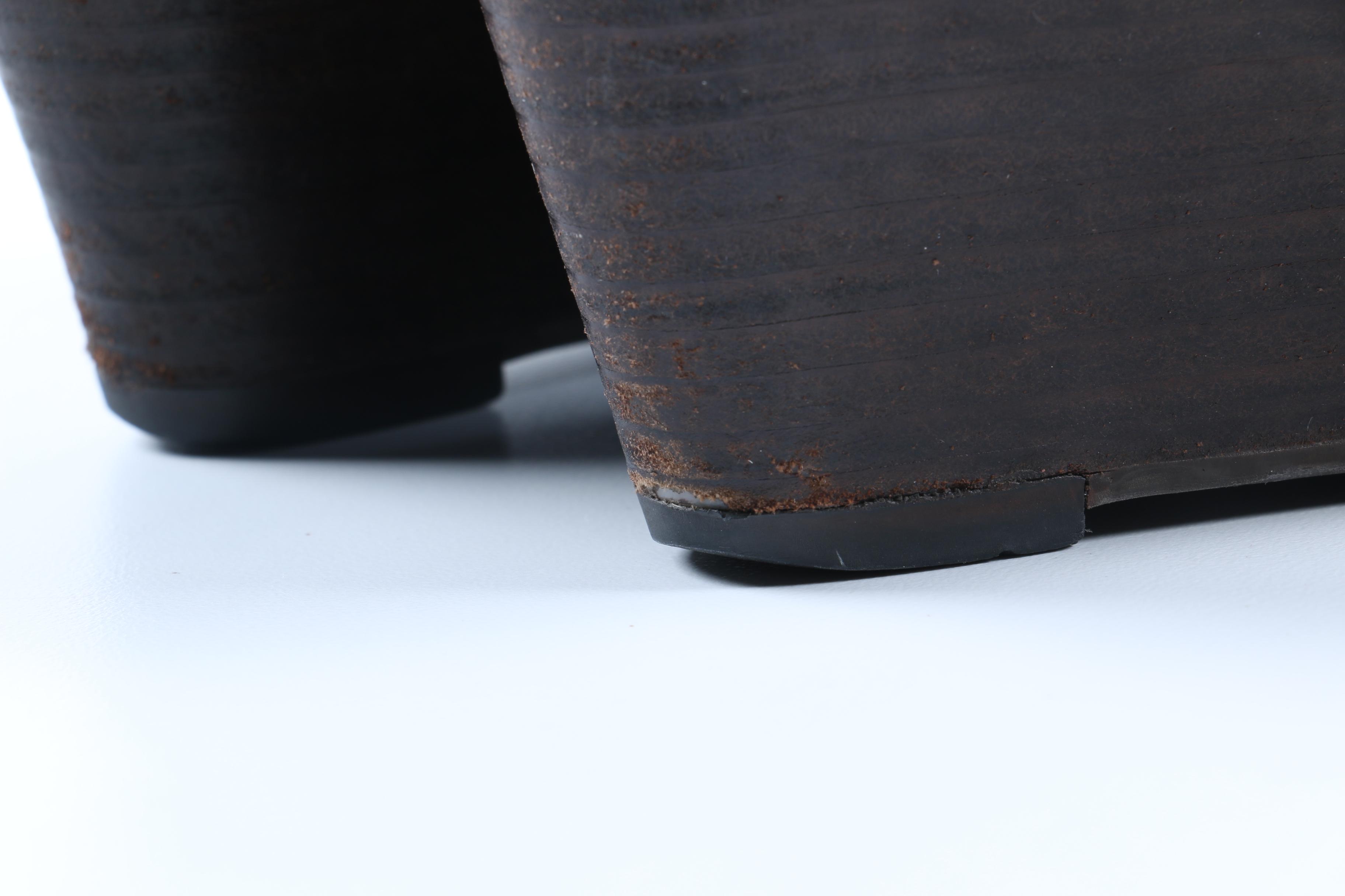 Pair of Tory Burch Black Patent Leather Wedges