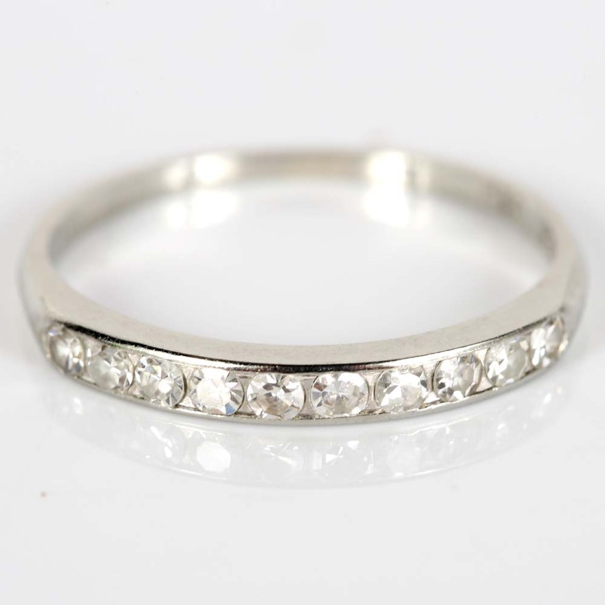 18K White Gold Channel Diamond Band