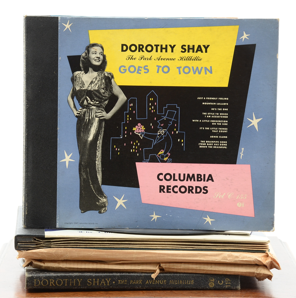 Brunswick Model 210 Oak Phonograph with Records