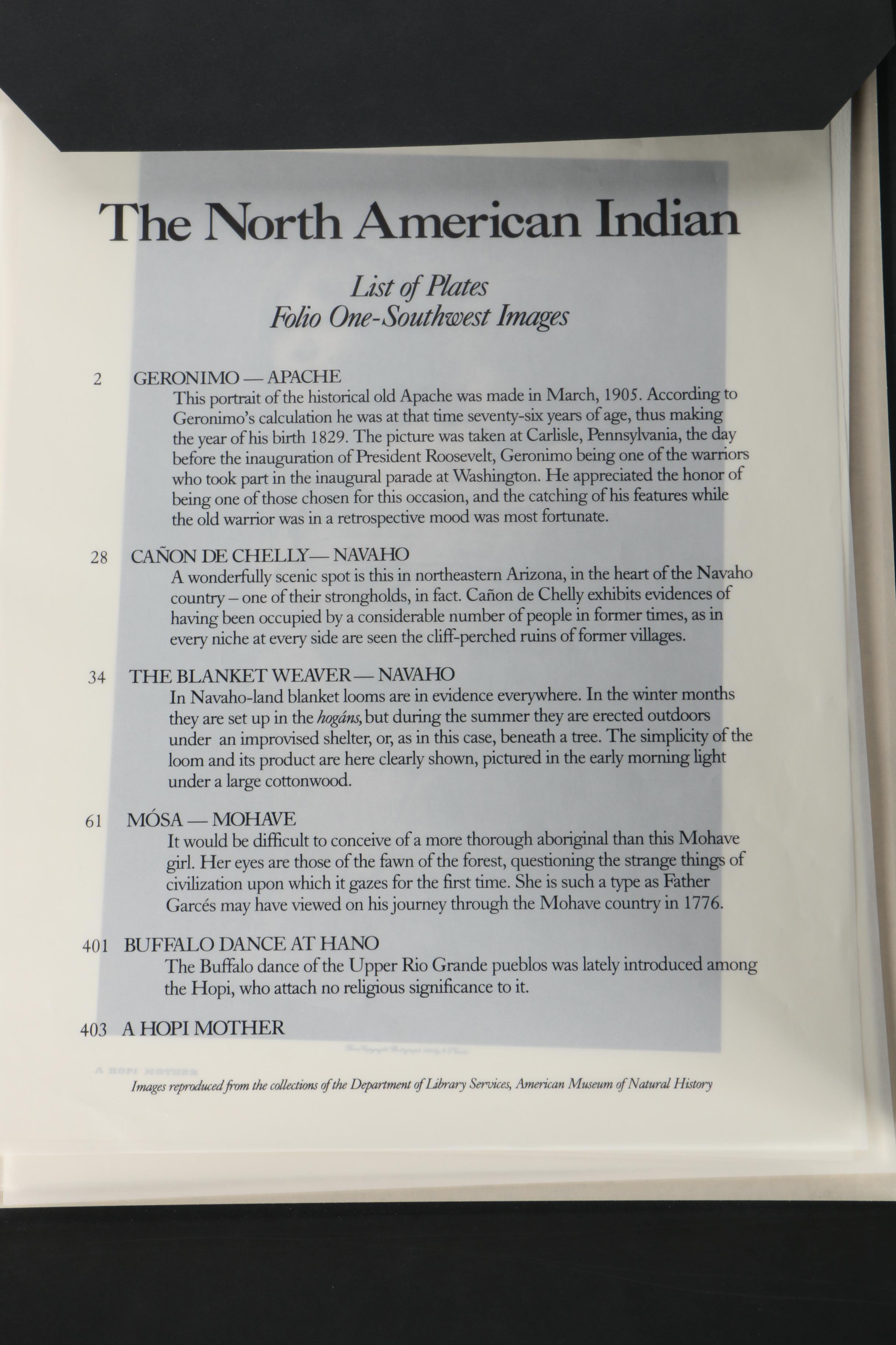Edward S. Curtis Offset Lithographs "The North American Indian, Folio One Southwest Images"