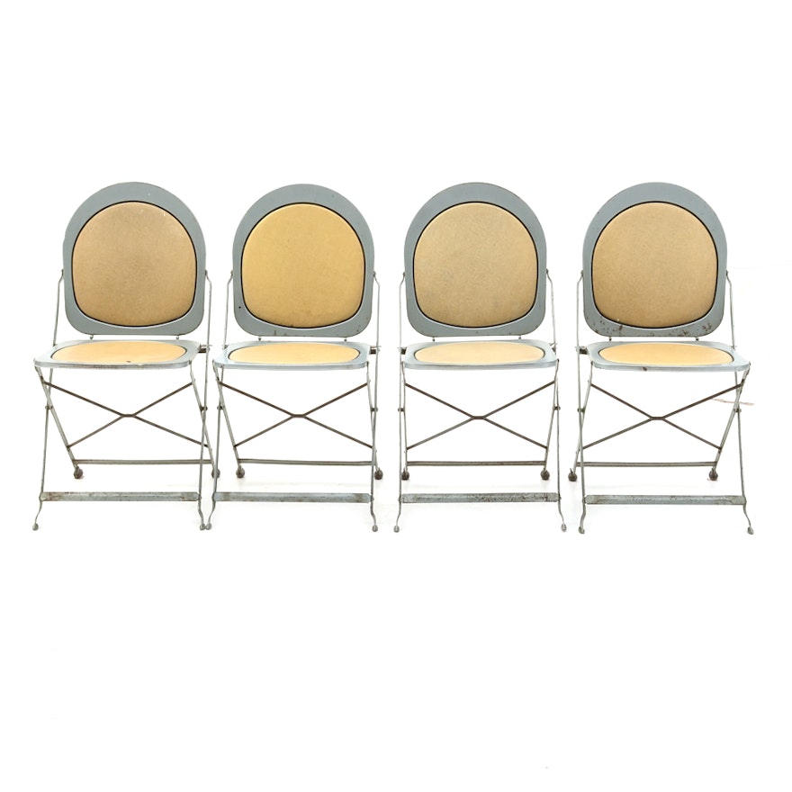Art Deco "Hostess" Metal Folding Chairs by Brewer-Titchener