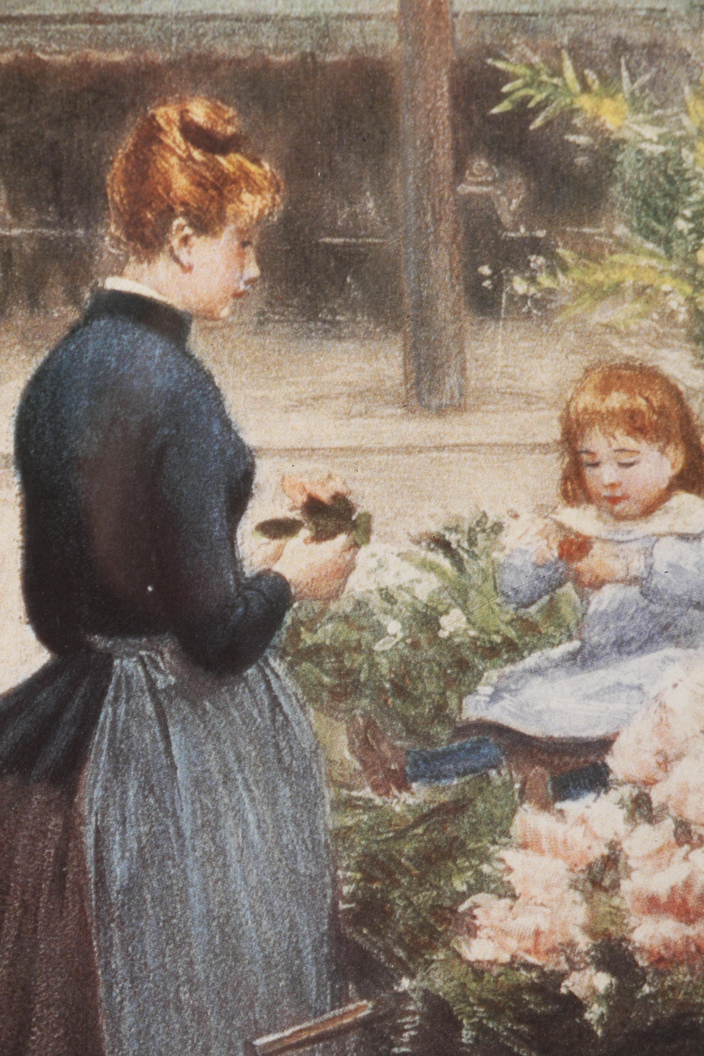 Offset Lithograph after Victor Gabriel Gilbert "Flower Cart"