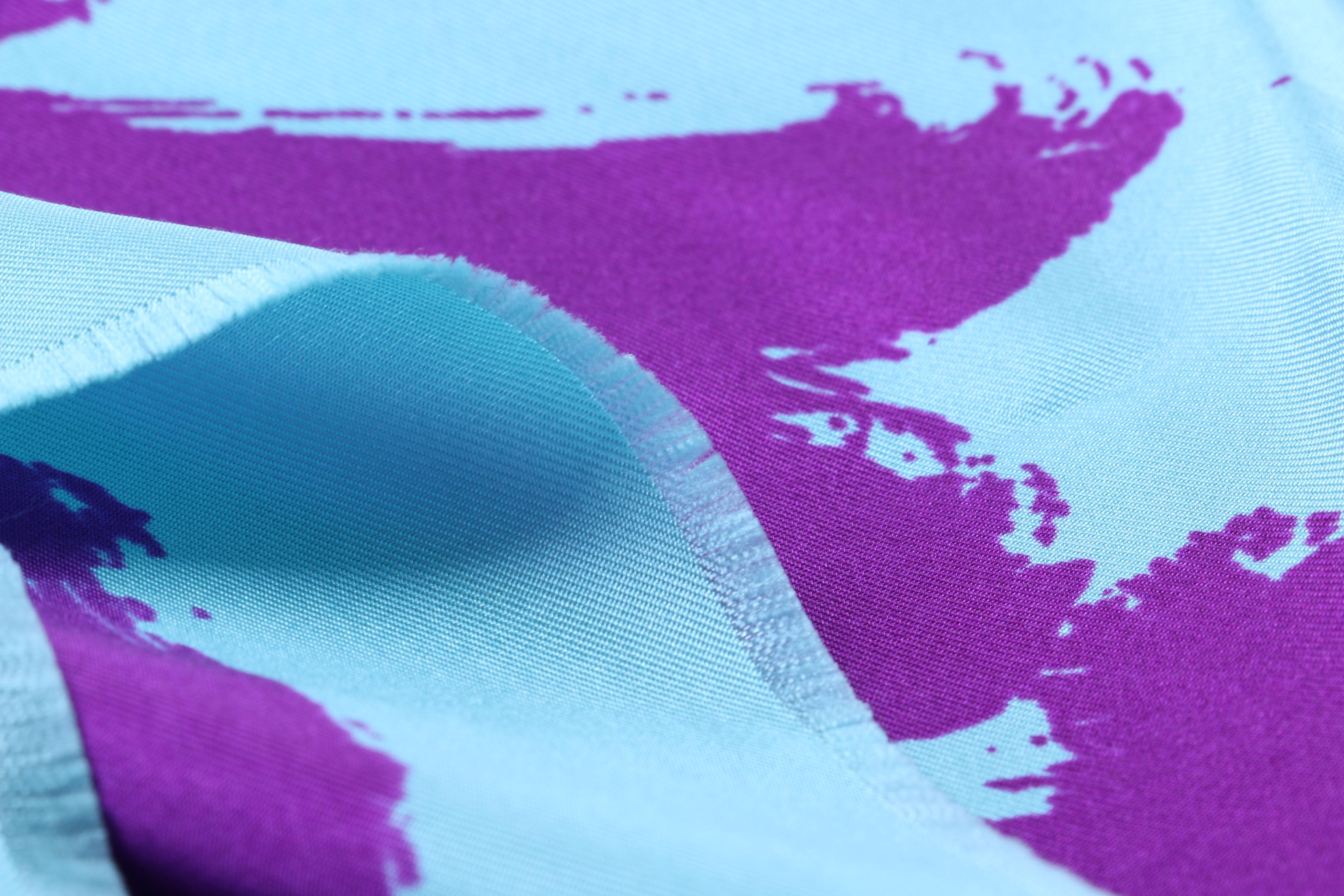 Christian Dior Purple and Blue Silk Scarf