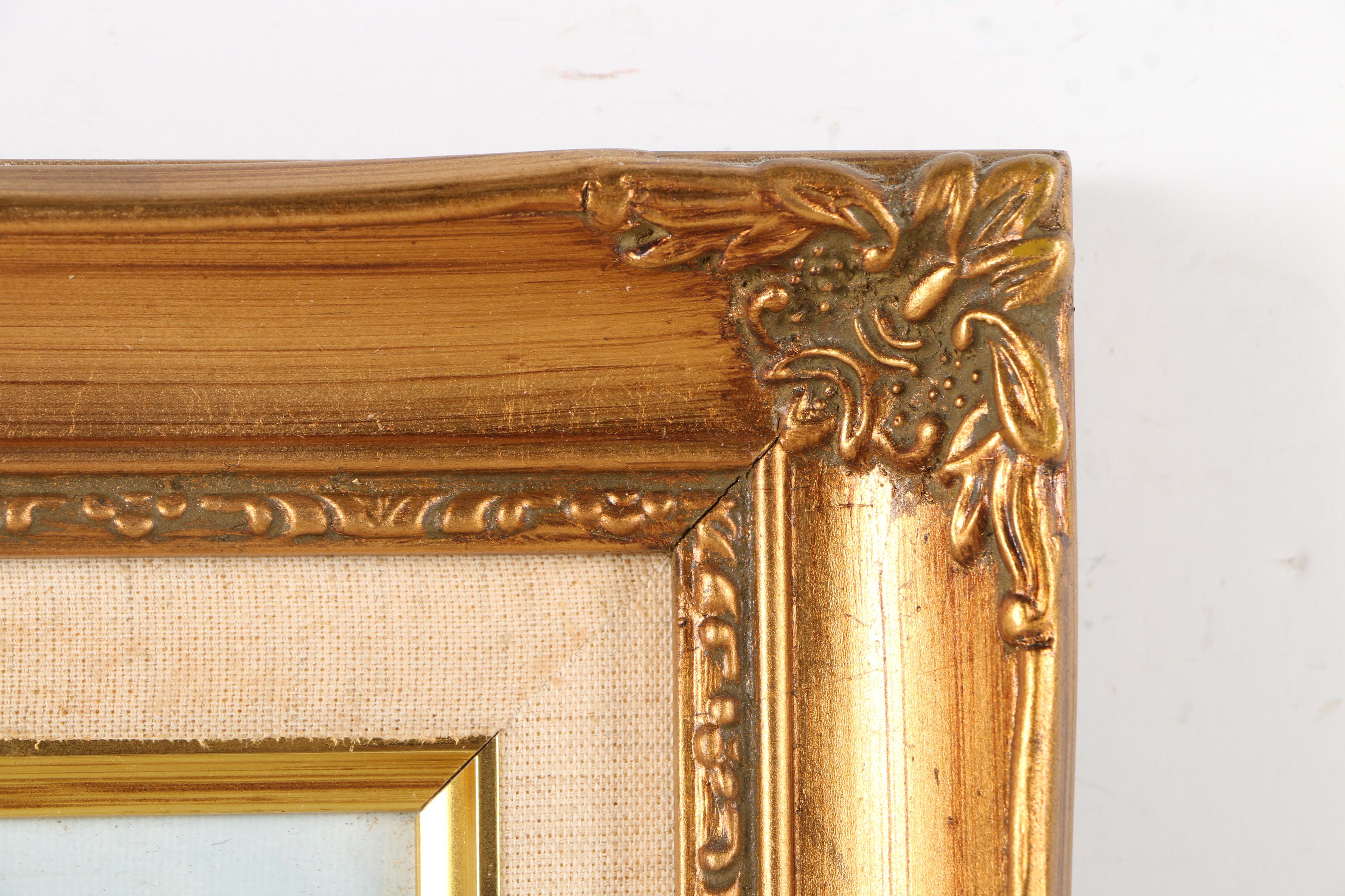 Oil Painting on Board of a Path Crossing a Spring Landscape