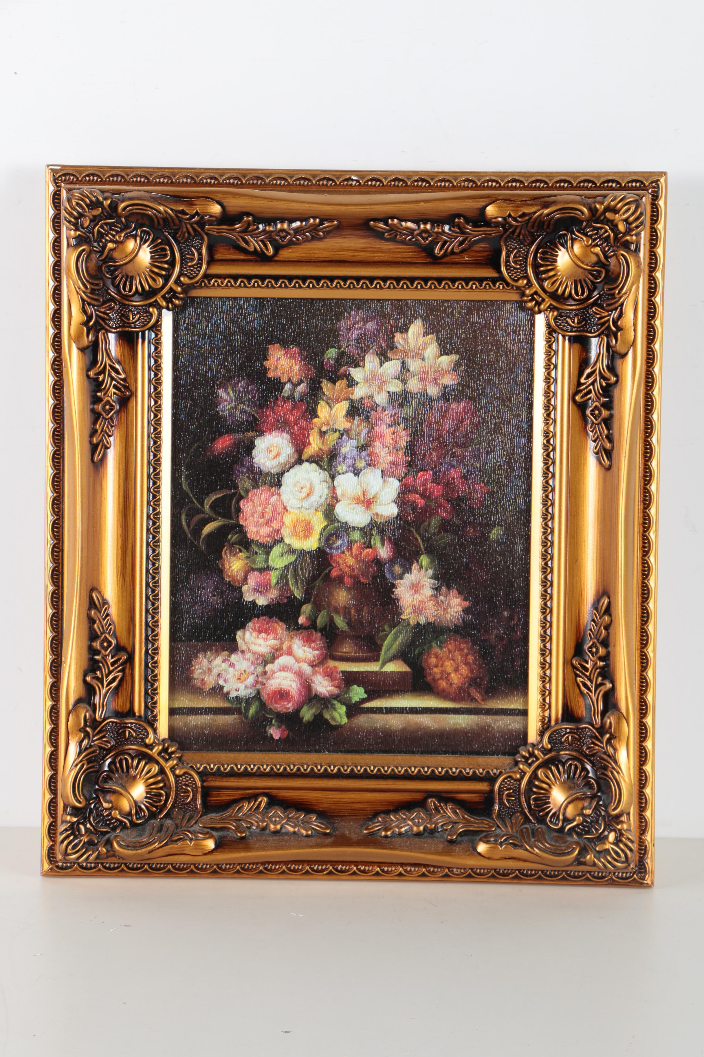 Offset Lithographs of Abundant Flower Still Lifes