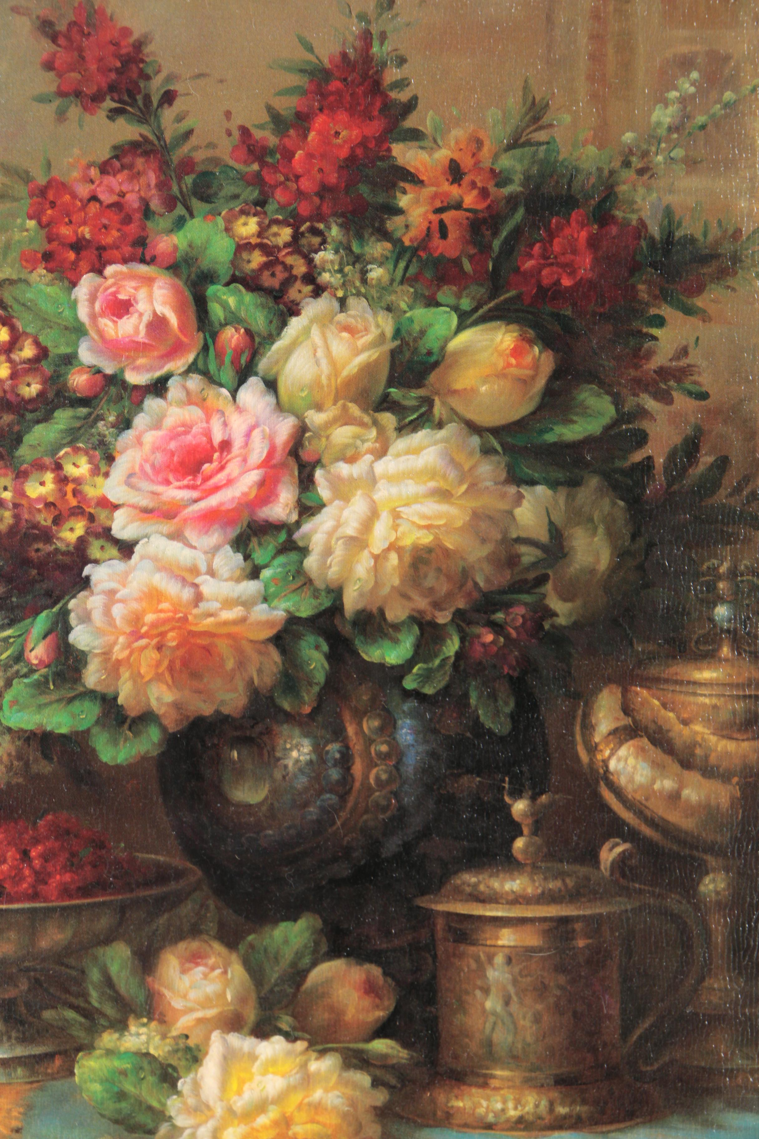 Offset Lithographs of Abundant Flower Still Lifes