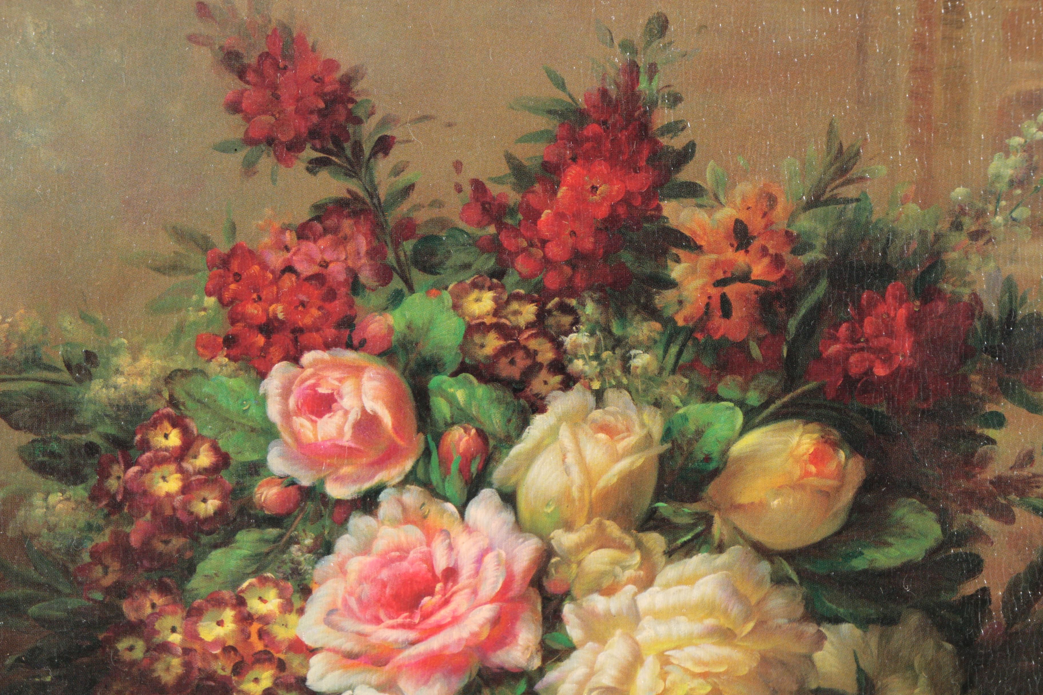 Offset Lithographs of Abundant Flower Still Lifes