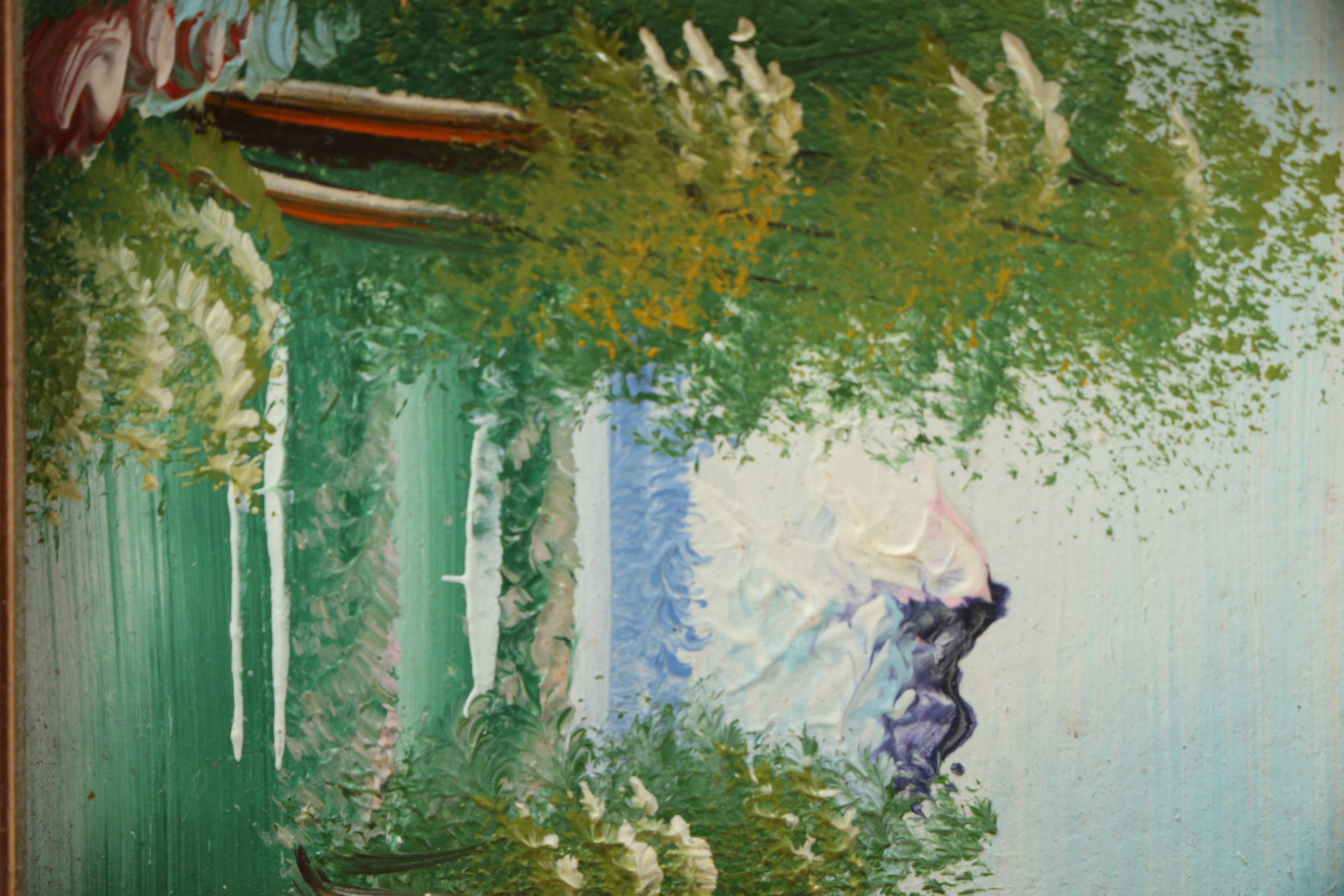 Miniature Oil Painting on Board of a River Landscape