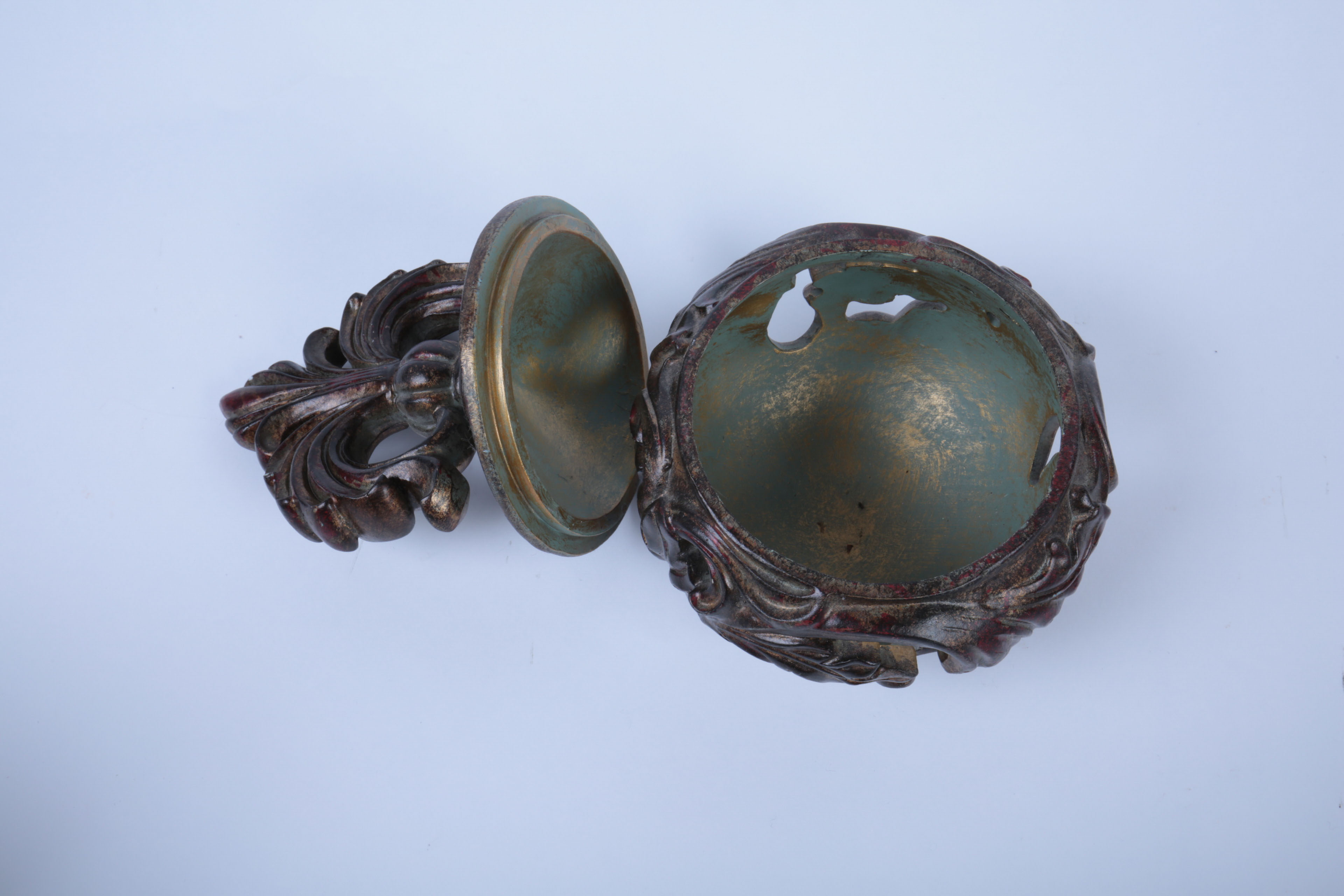 Collection of Ornate Black and Gold Tone Decor