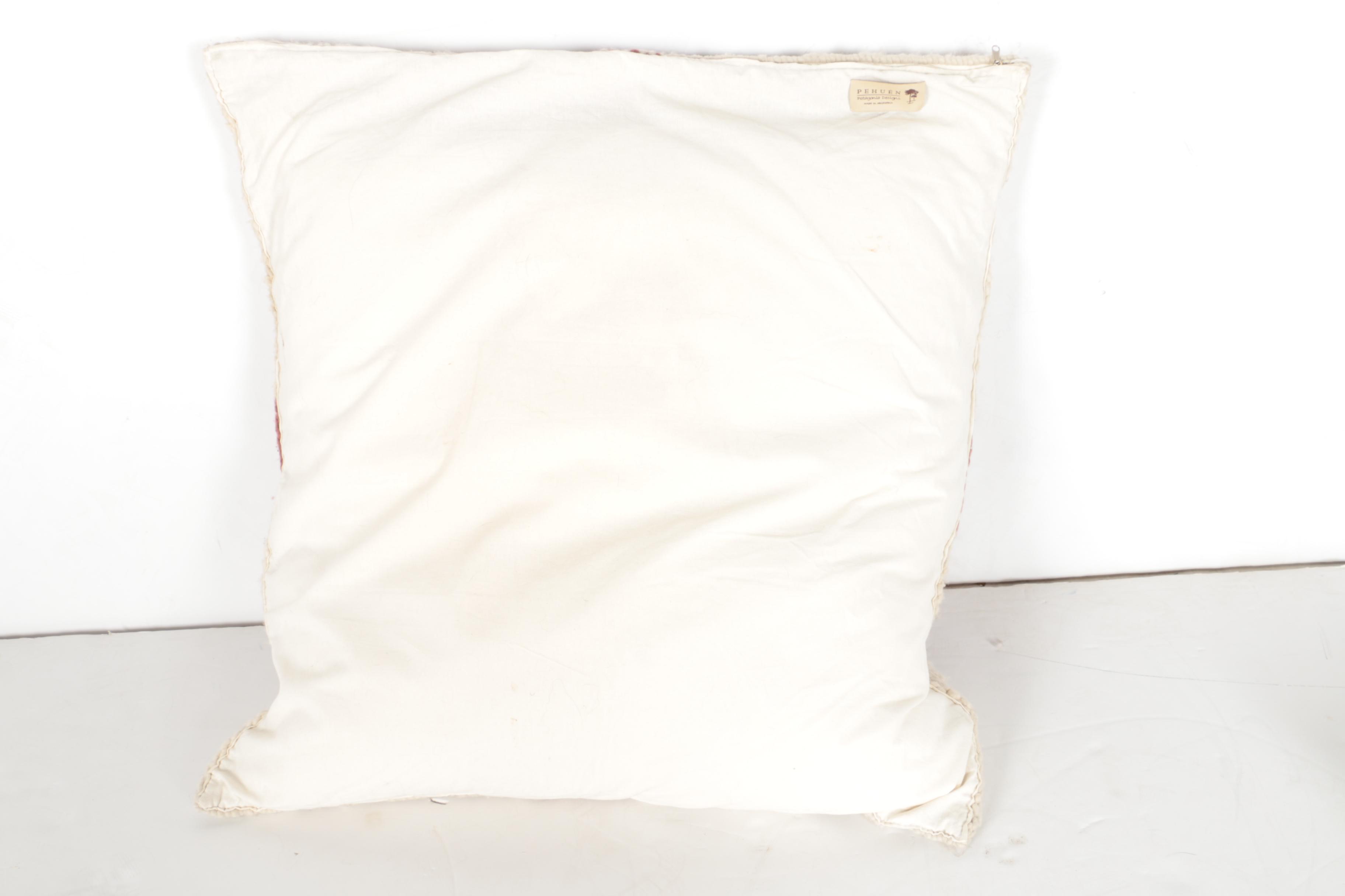 Two Large Pehuen Patagonia Designs Wool Pillows
