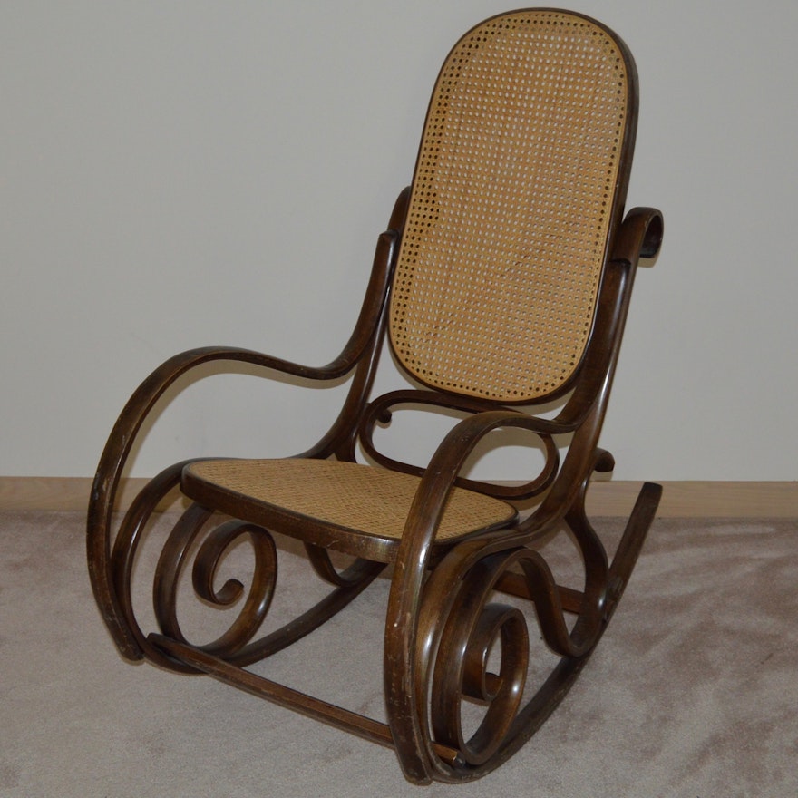 Thonet Style Bentwood Cane Rocking Chair