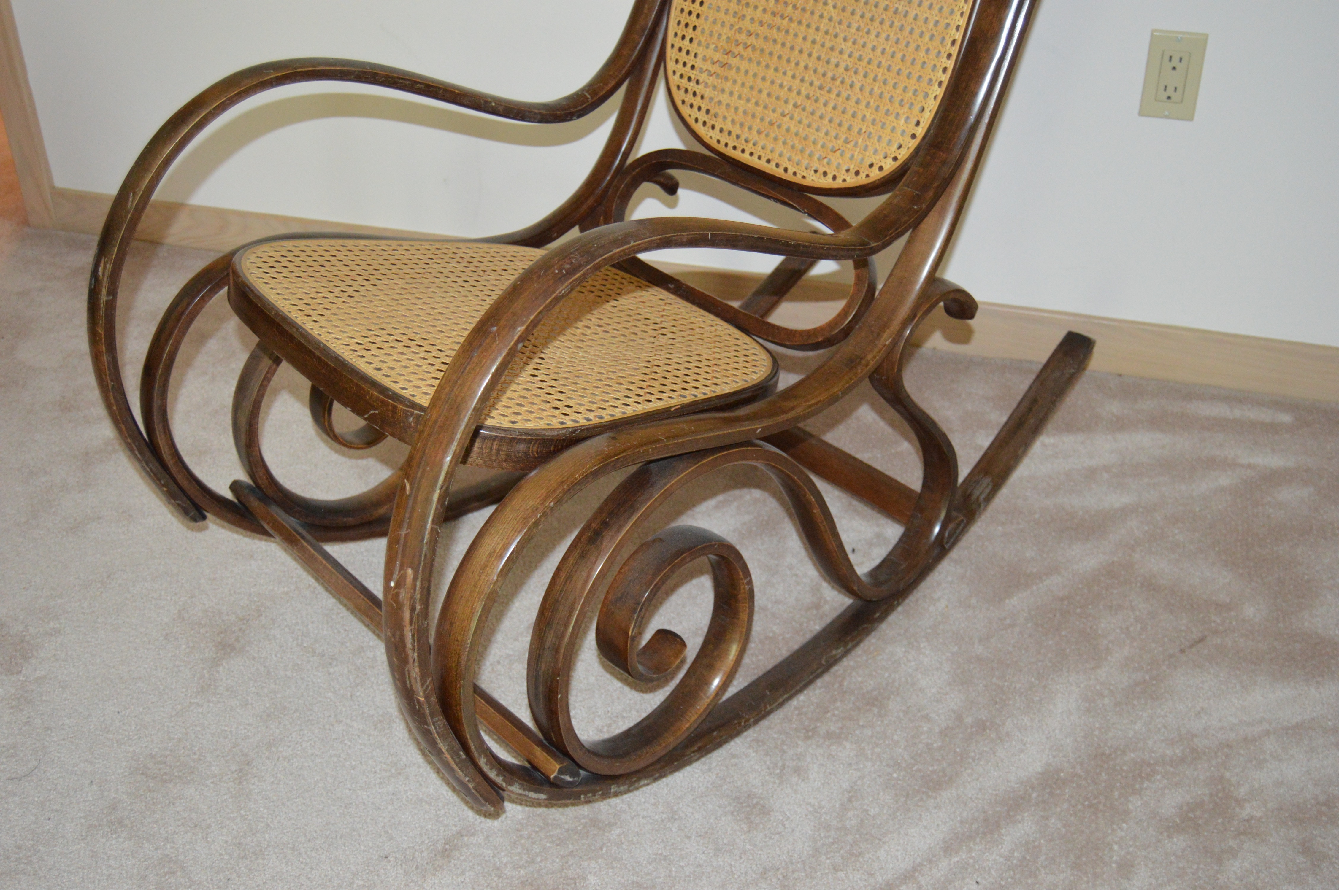 Thonet Style Bentwood Cane Rocking Chair