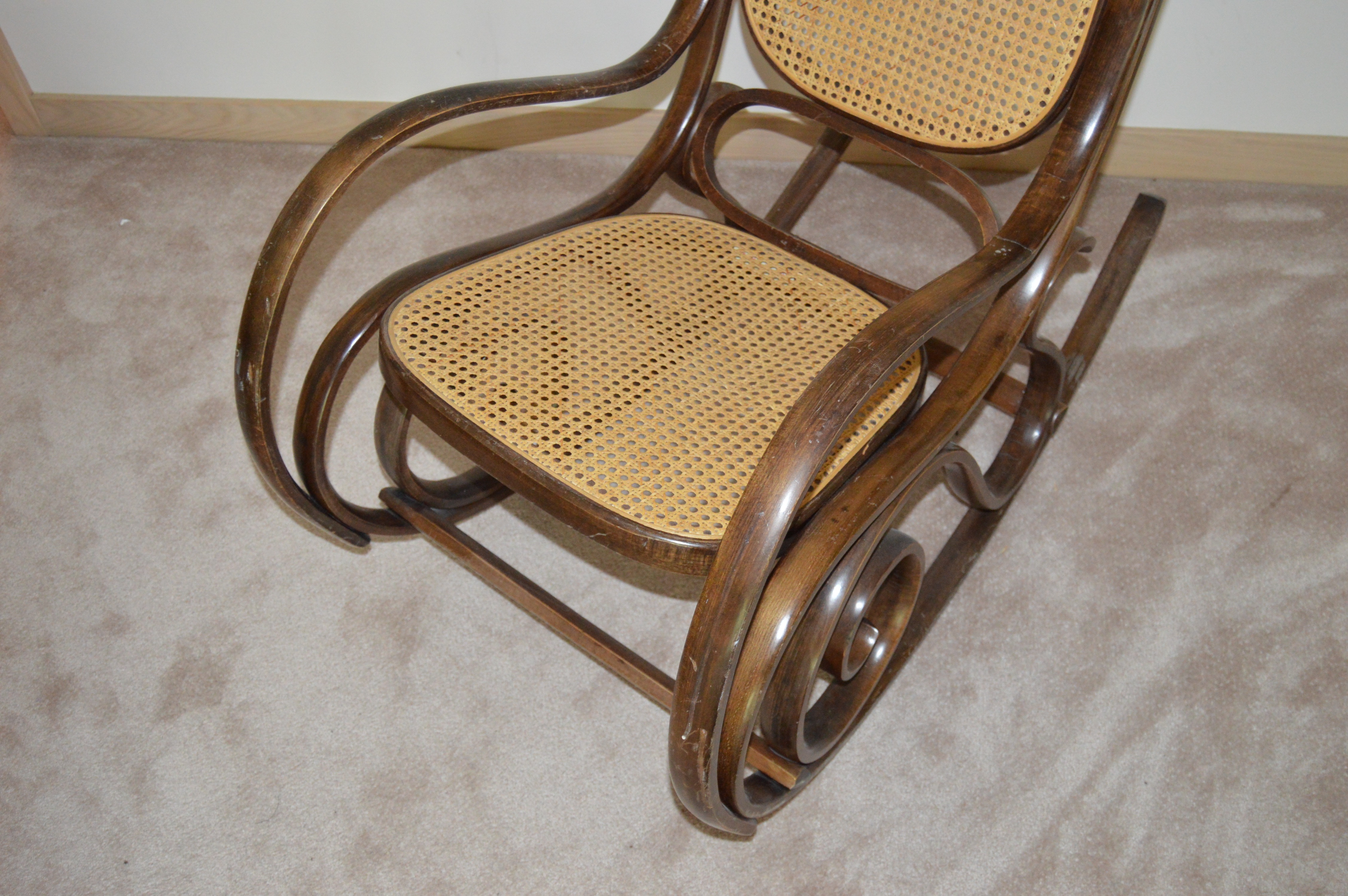 Thonet Style Bentwood Cane Rocking Chair