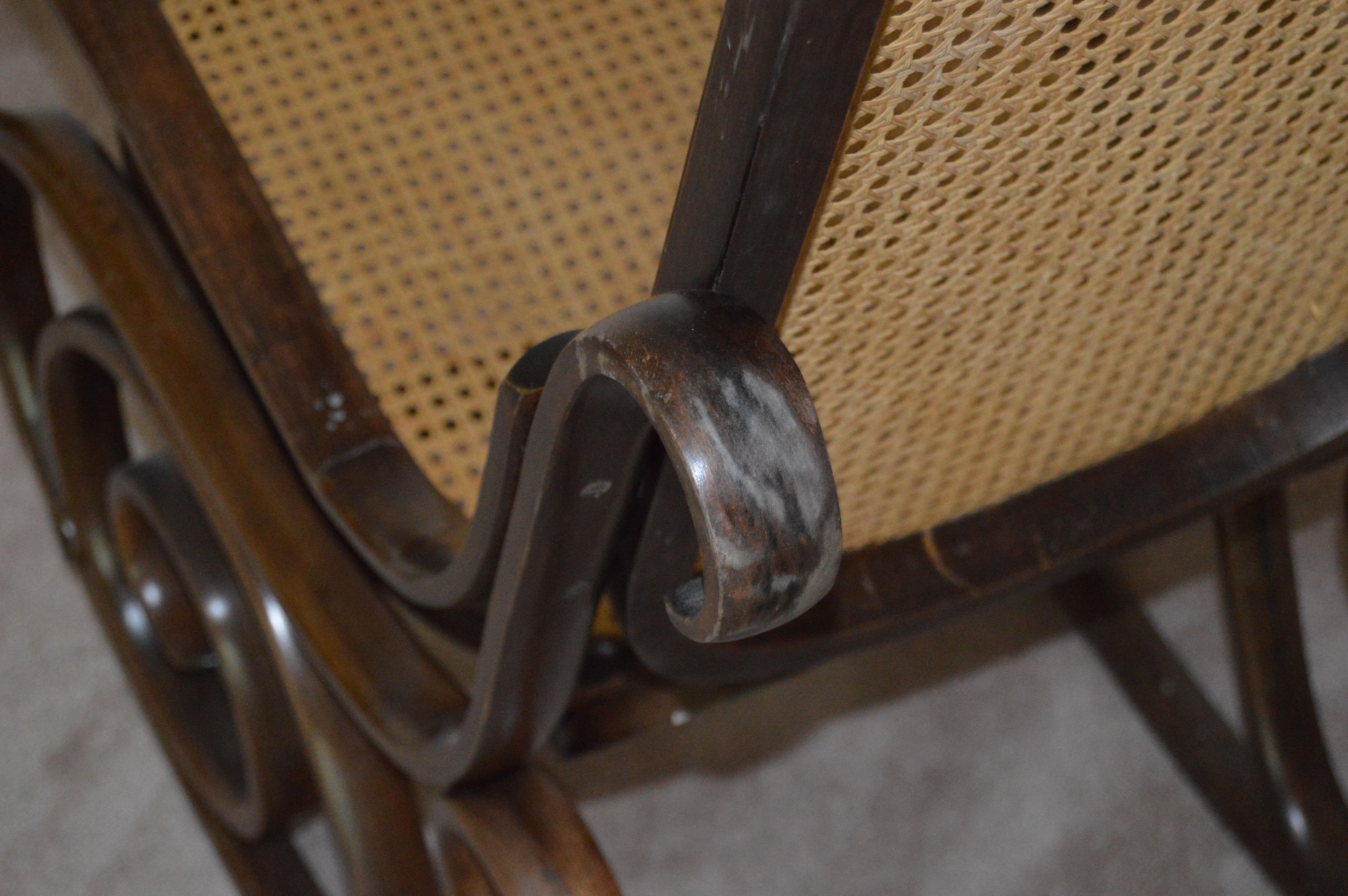 Thonet Style Bentwood Cane Rocking Chair