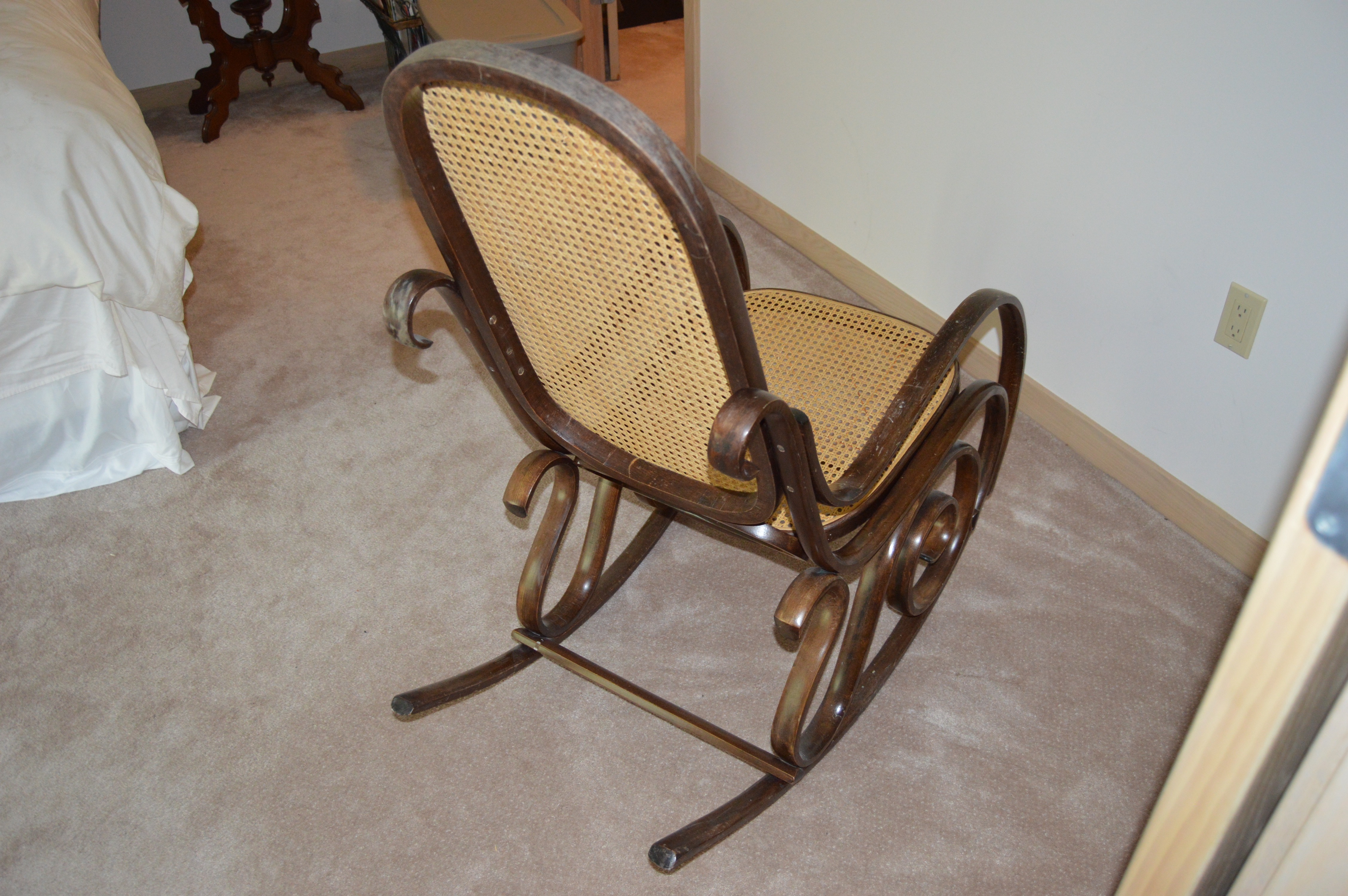 Thonet Style Bentwood Cane Rocking Chair