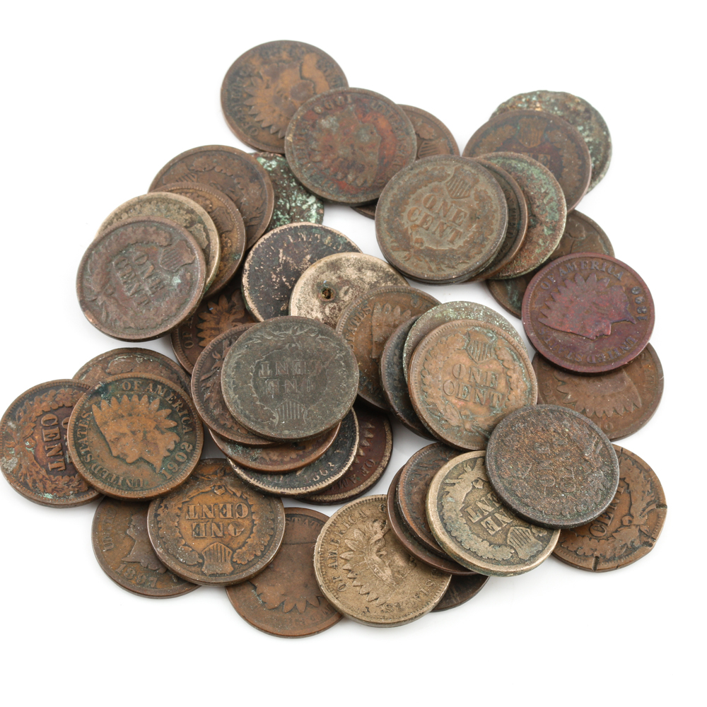 Group of 43 Various Indian Head Cents