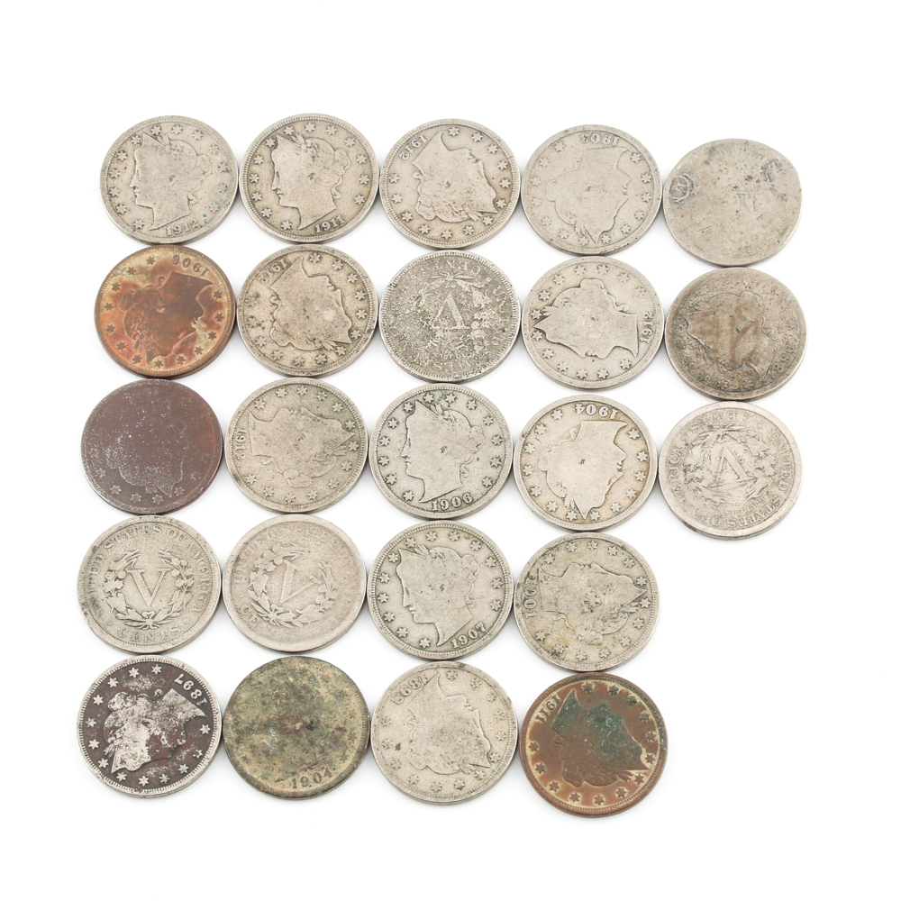 Group of 22 Liberty Nickels
