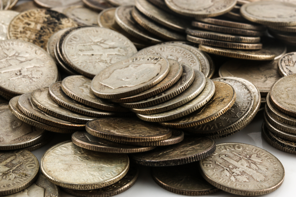 Group of 132 Silver Roosevelt Dimes