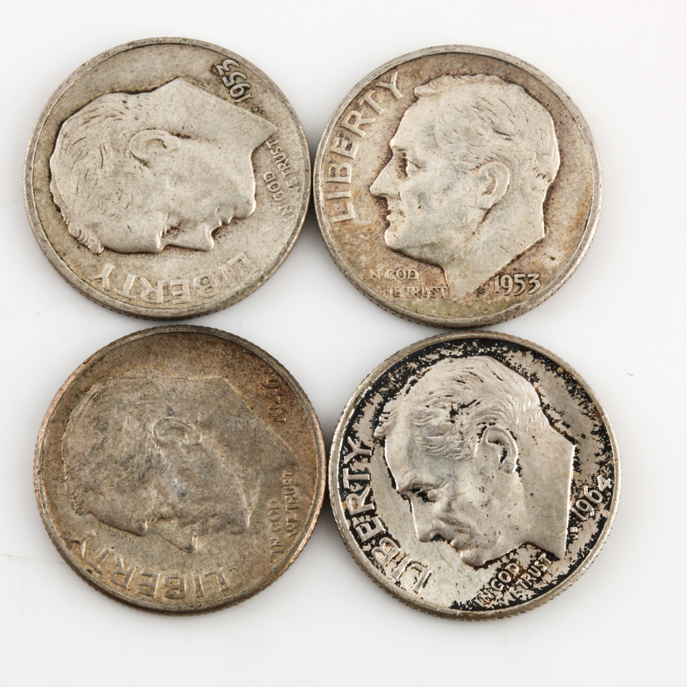 Group of 132 Silver Roosevelt Dimes