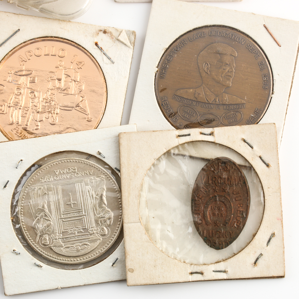 Group of Coins and Tokens