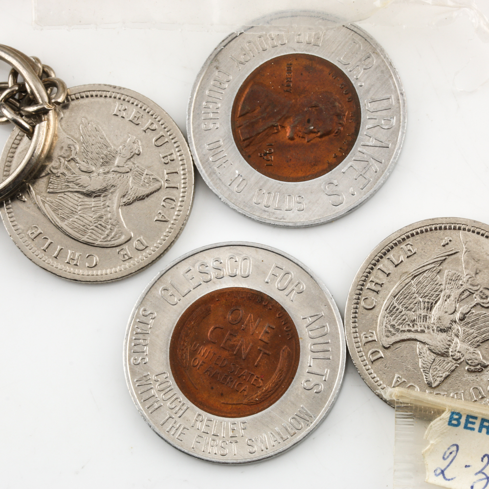 Group of Coins and Tokens