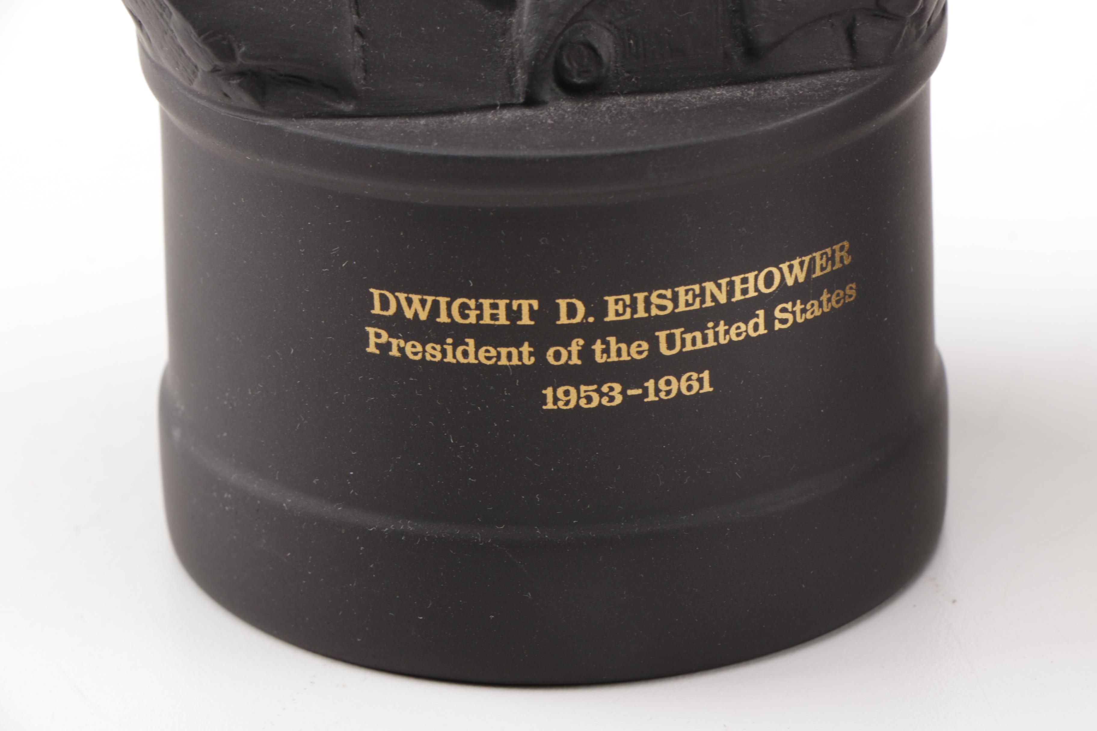 Wedgwood Black Basalt Busts of Lincoln and Eisenhower
