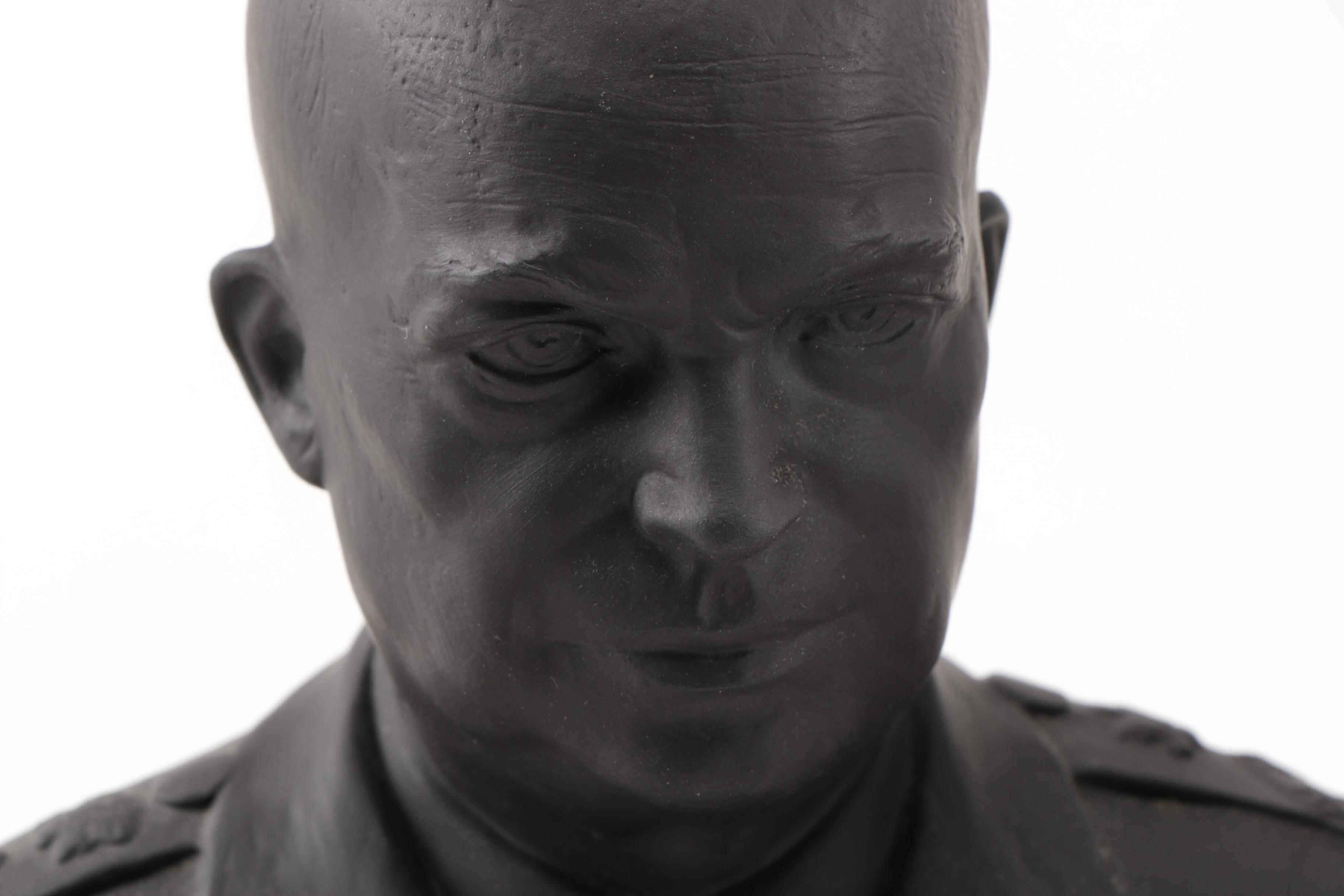 Wedgwood Black Basalt Busts of Lincoln and Eisenhower