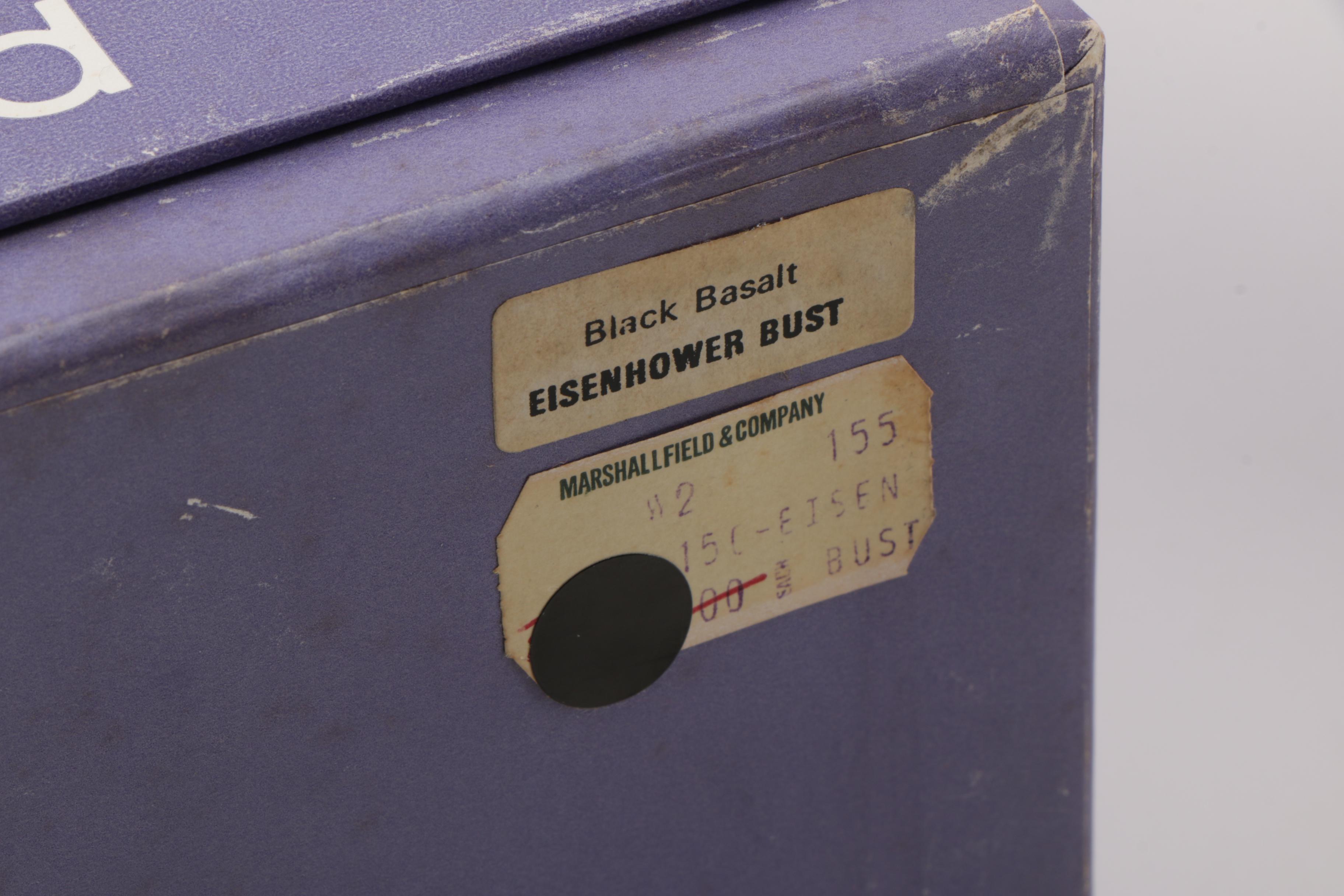 Wedgwood Black Basalt Busts of Lincoln and Eisenhower