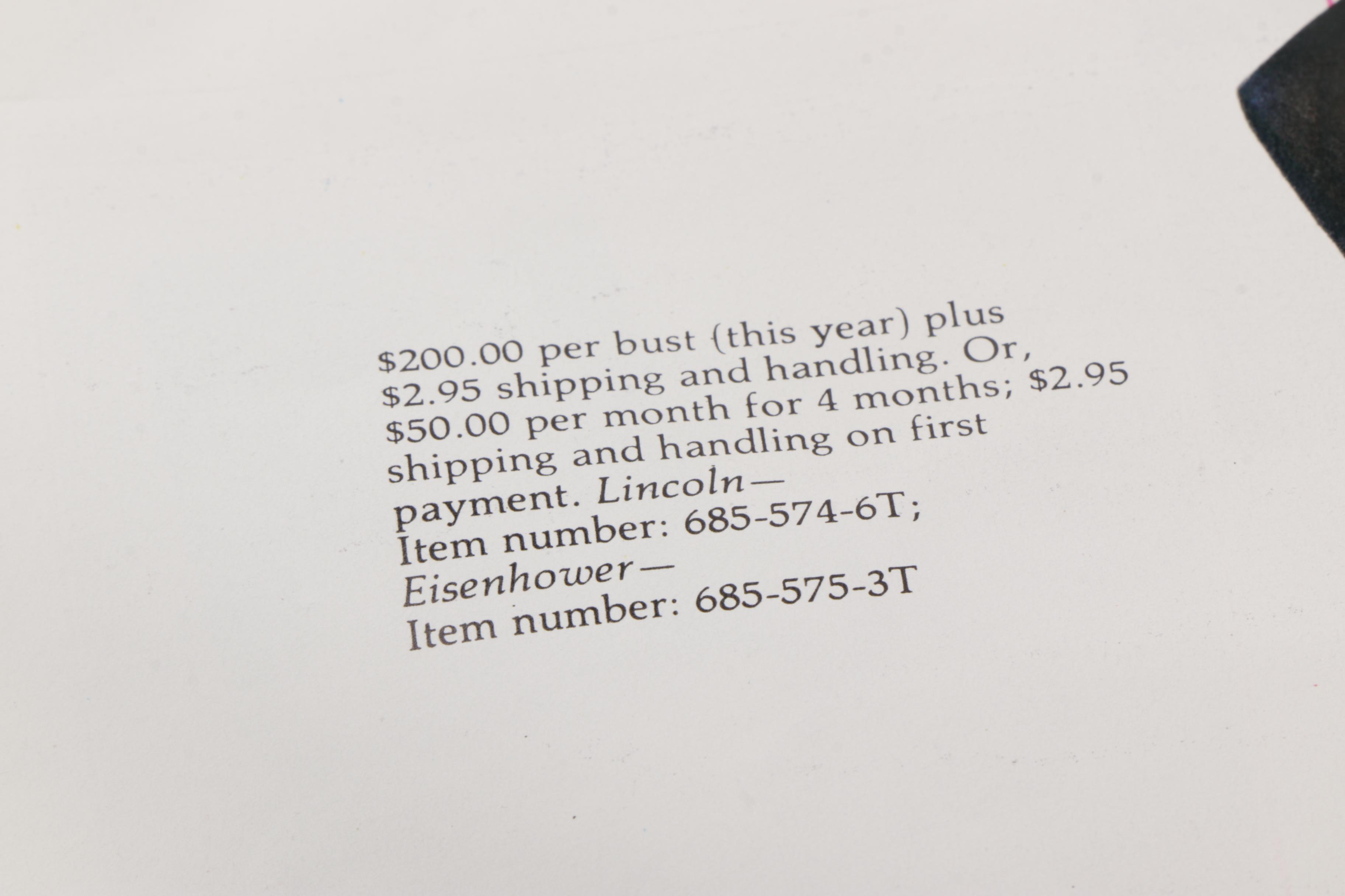 Wedgwood Black Basalt Busts of Lincoln and Eisenhower