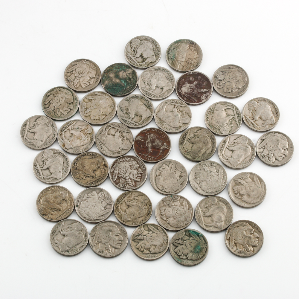 Group of 36 Buffalo Nickels